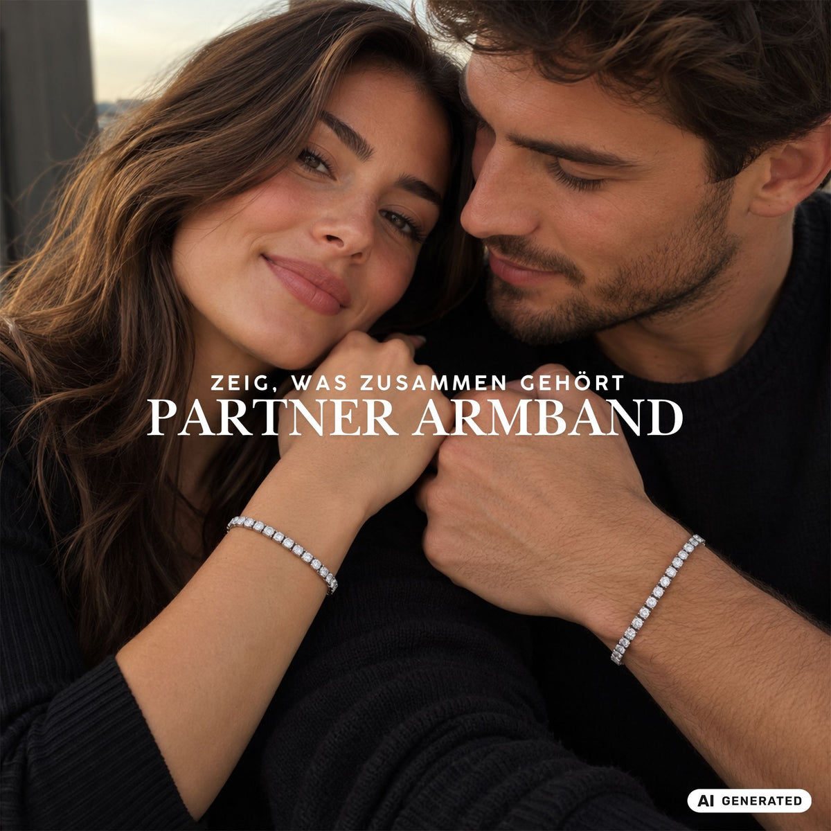 Partnerarmbänder Set – 2× Tennis Armband 4mm | Größen frei wählbar