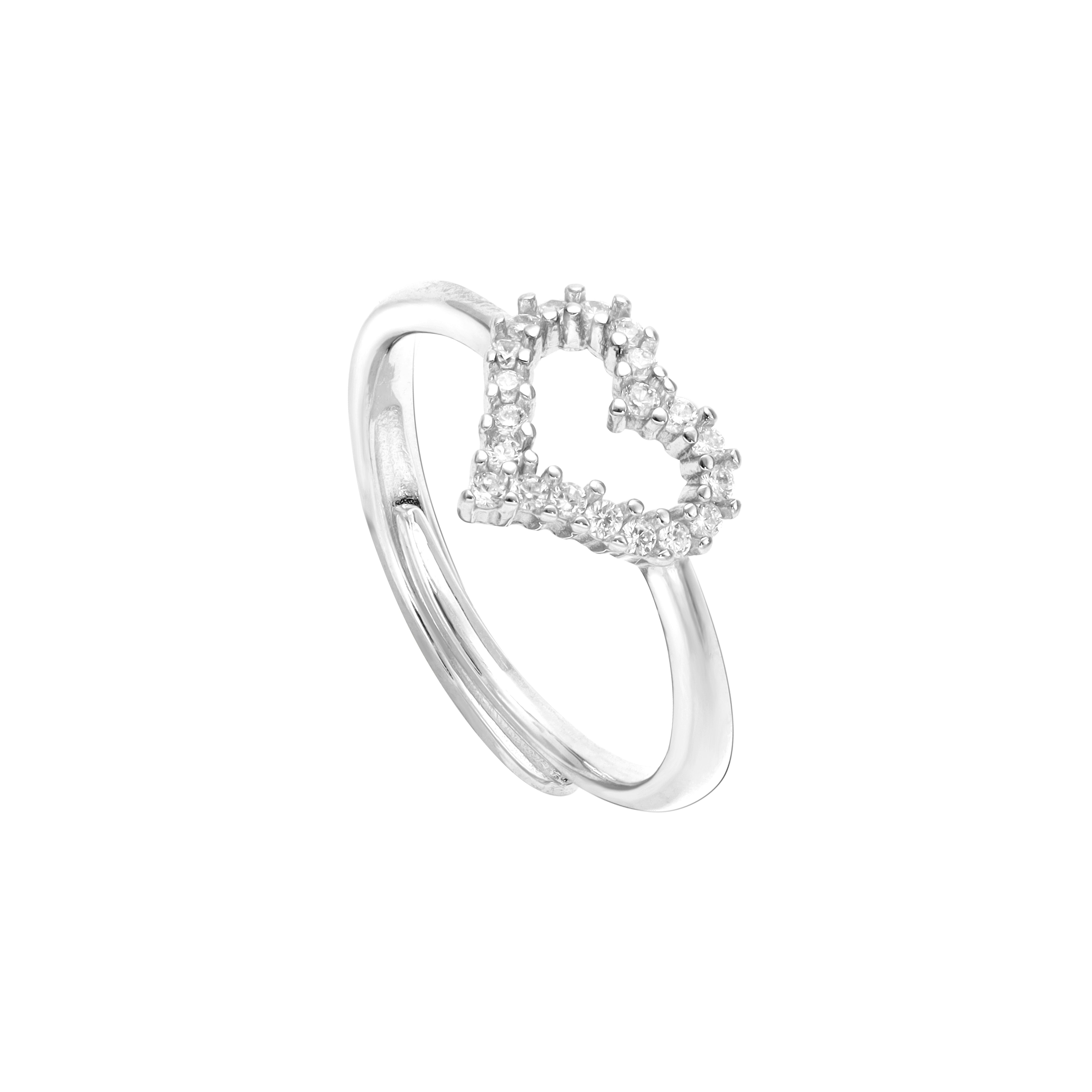 Damen Silberring Herz Zirkonia Ring aus 925 Sterlingsilber - Taipan Schmuck