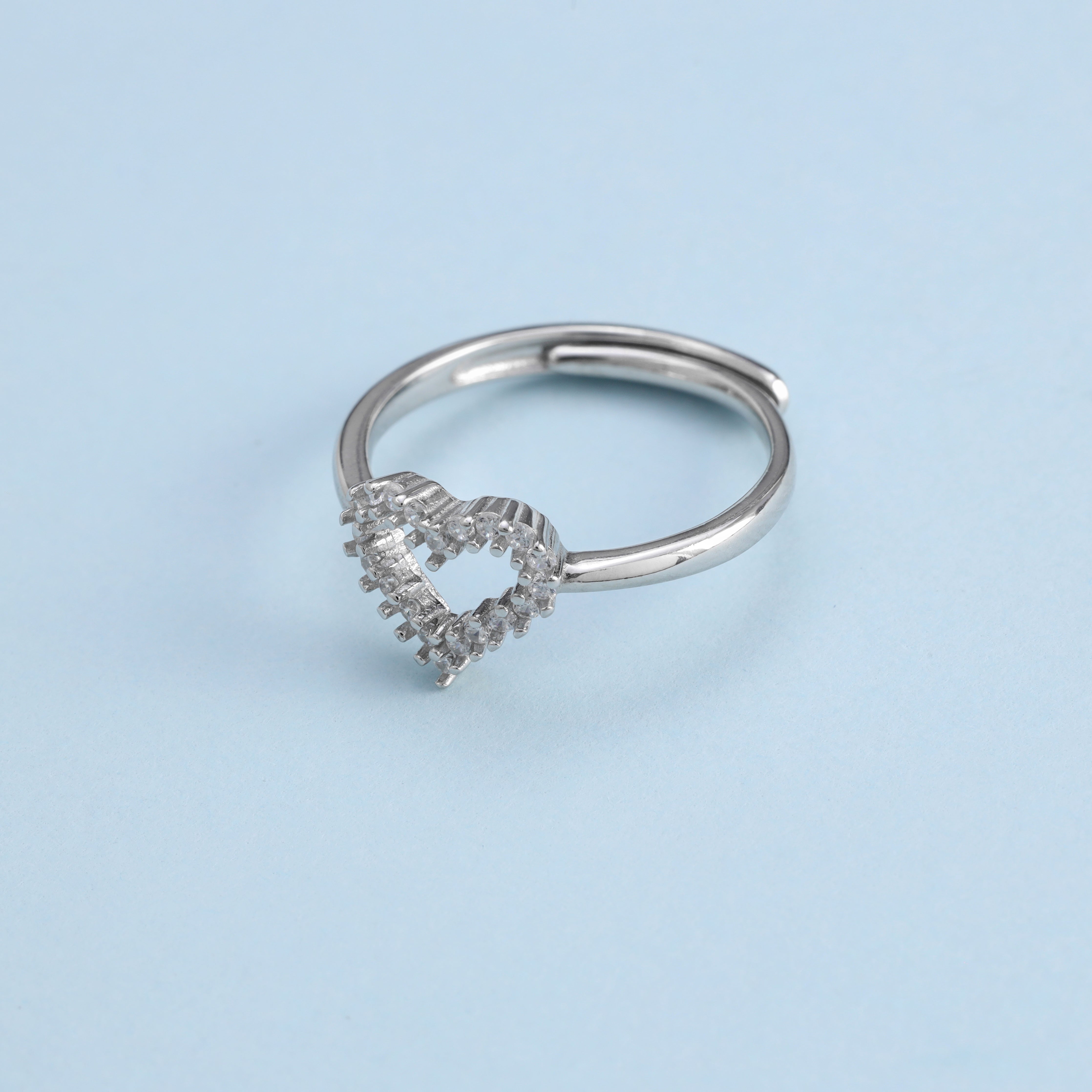Damen Silberring Herz Zirkonia Ring aus 925 Sterlingsilber - Taipan Schmuck