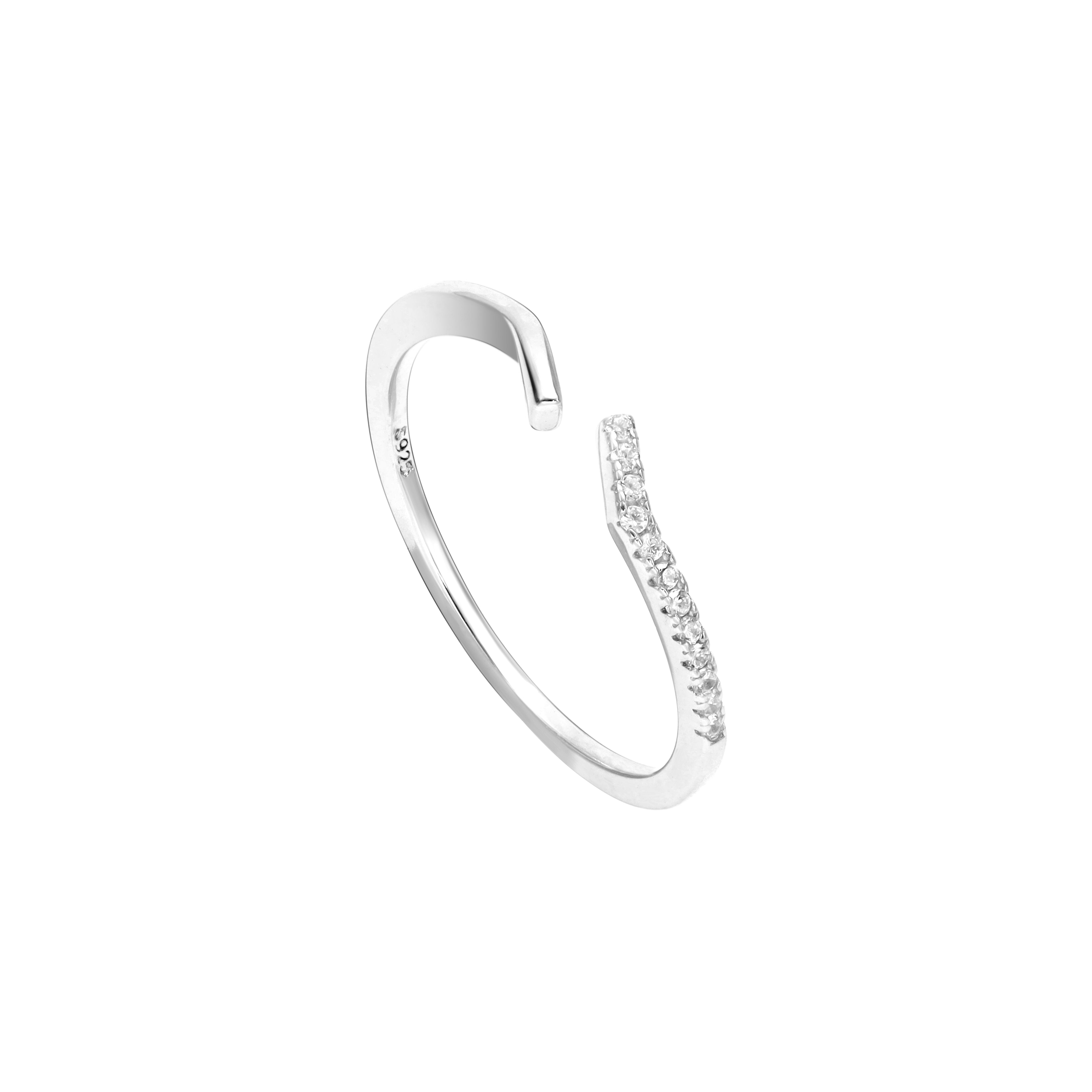 Schlichter Damen Silberring Zirkonia Ring aus 925 Sterlingsilber - Taipan Schmuck