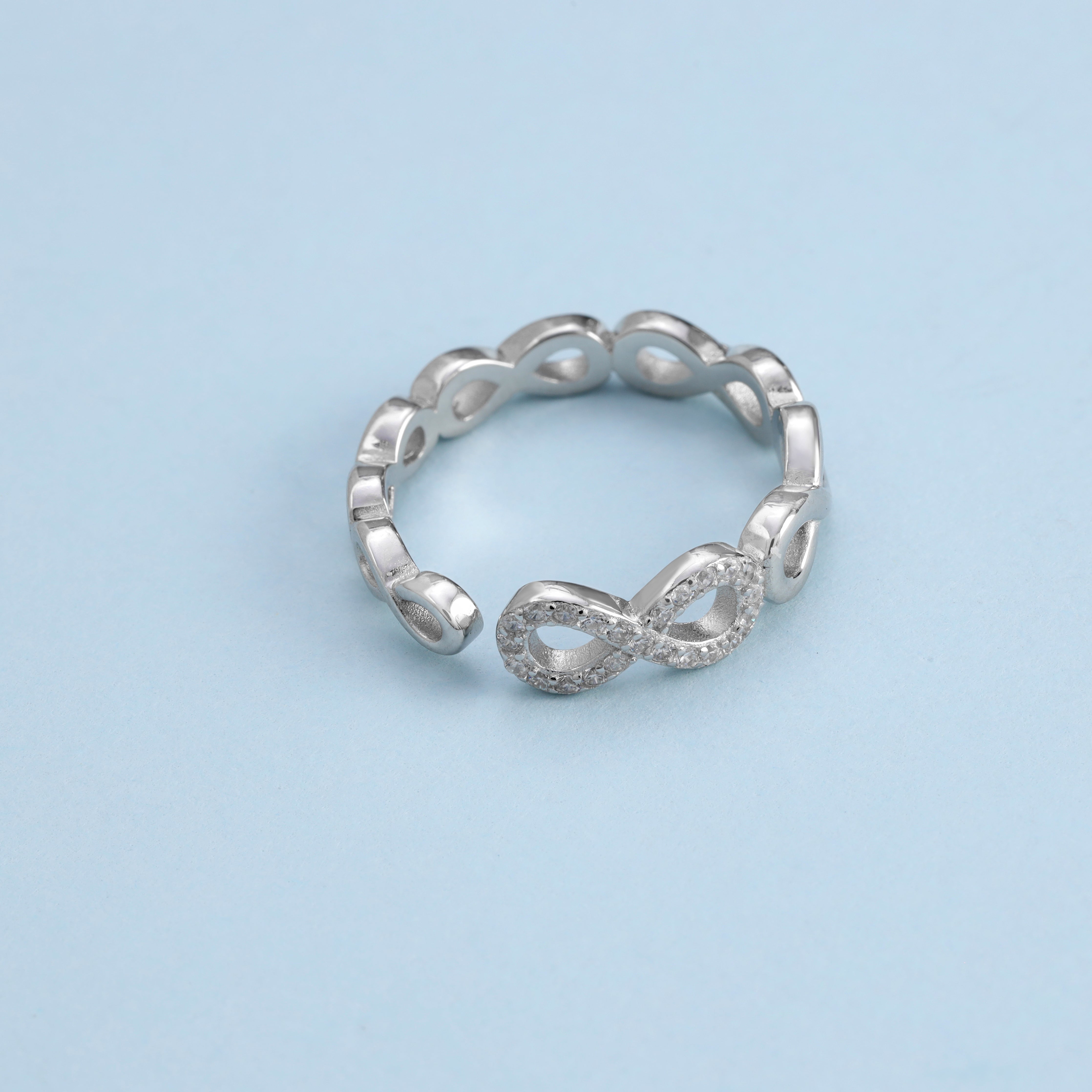 Damen Silberring Infinity Zirkonia Ring aus 925 Sterlingsilber - Taipan Schmuck