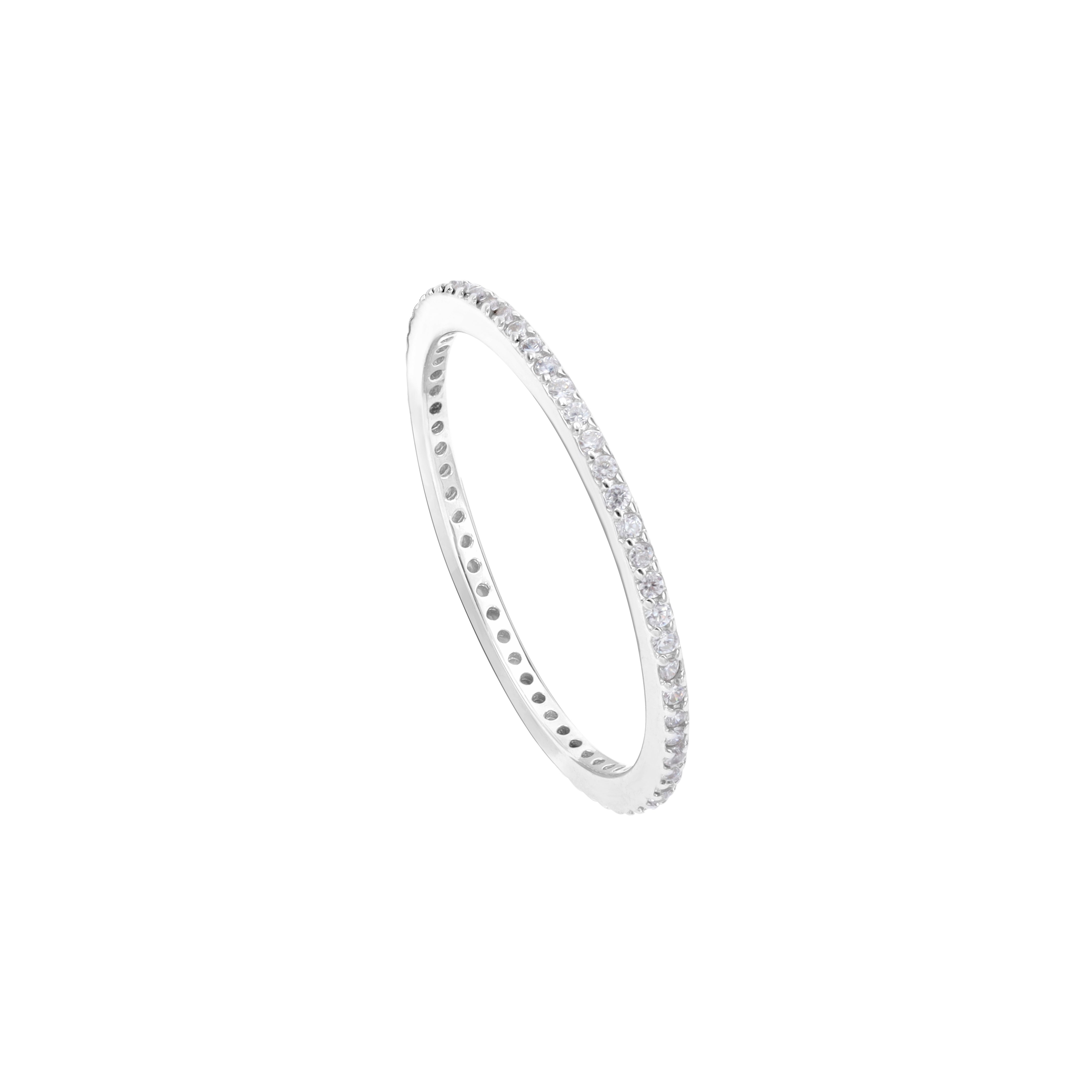 Feiner Bandring Damen Silberring Zirkonia Ring Gr. 6/7/8 aus 925 Sterlingsilber - Taipan Schmuck