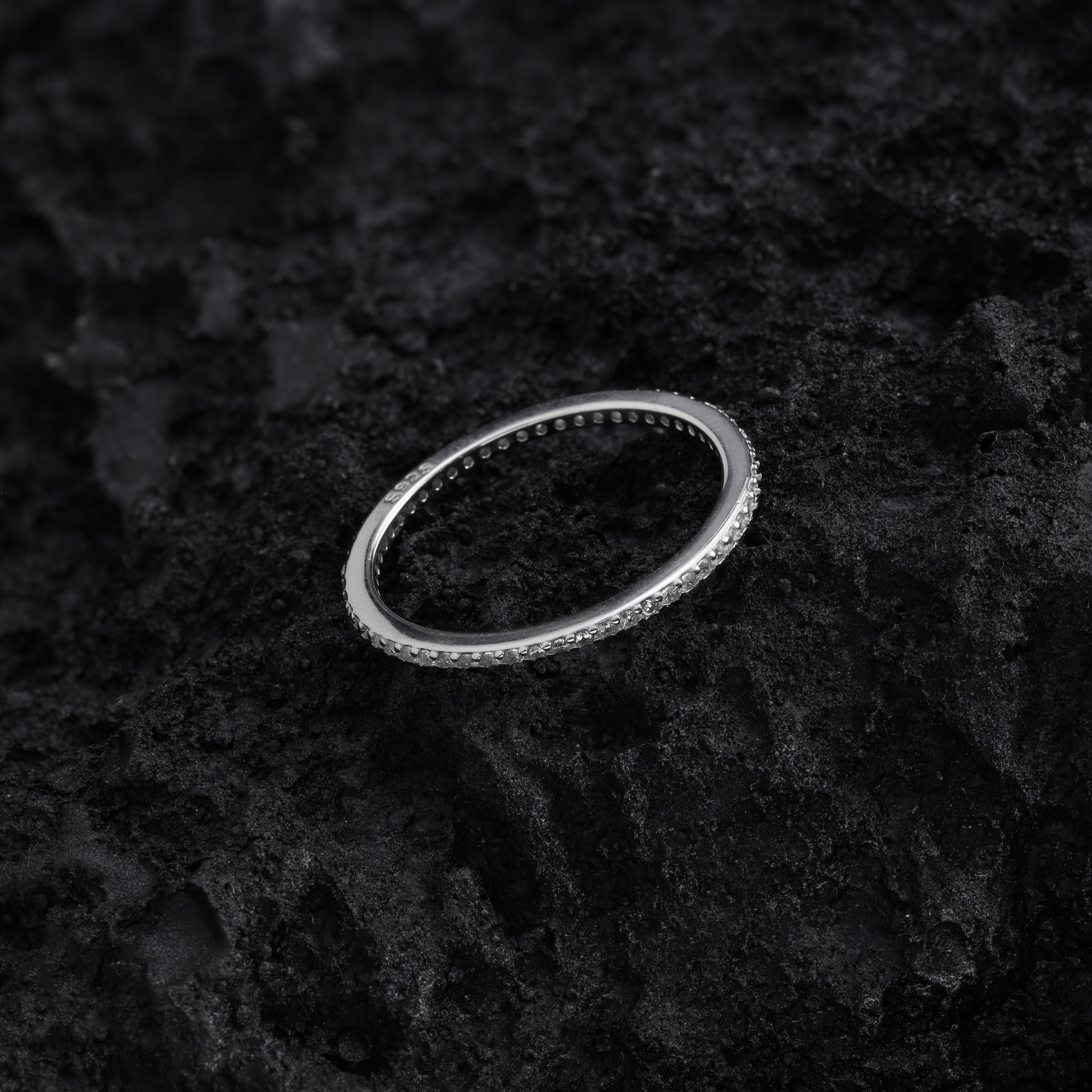 Feiner Bandring Damen Silberring Zirkonia Ring Größe 6-8 aus 925 Sterlingsilber - Taipan Schmuck