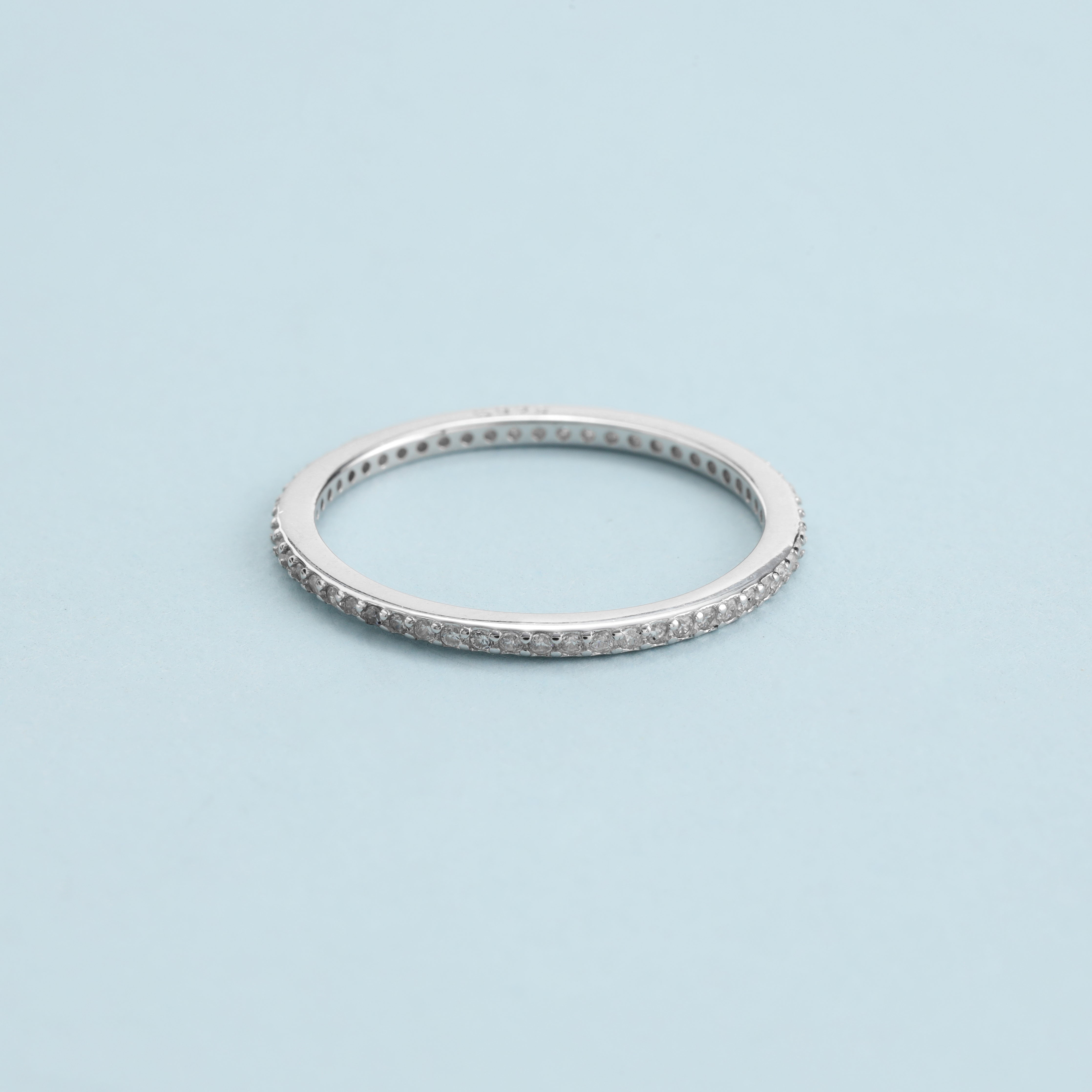 Feiner Bandring Damen Silberring Zirkonia Ring Größe 6-8 aus 925 Sterlingsilber - Taipan Schmuck