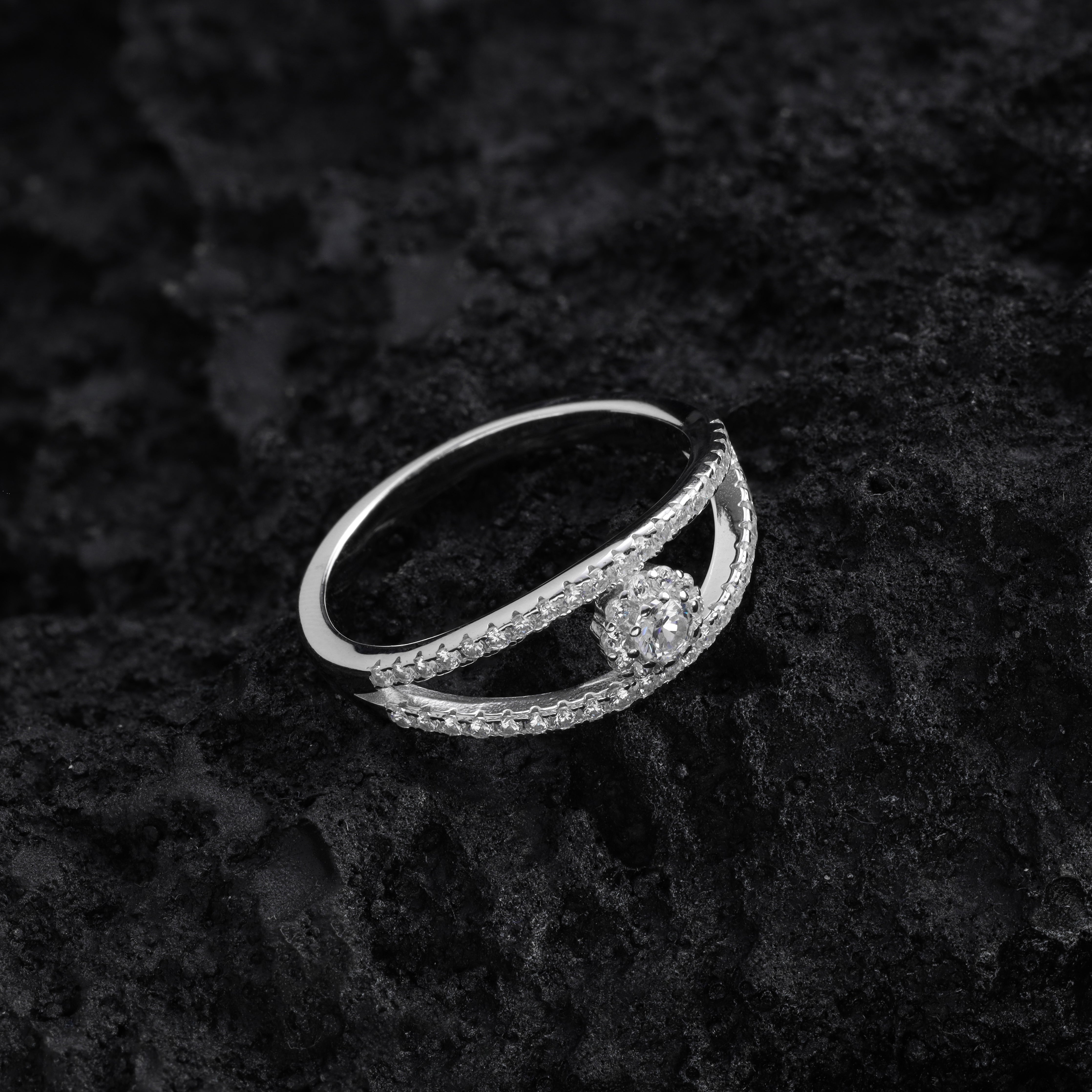 Damen Silberring Zirkonia Ring Gr. 6/7/8/9 aus 925 Sterlingsilber - Taipan Schmuck