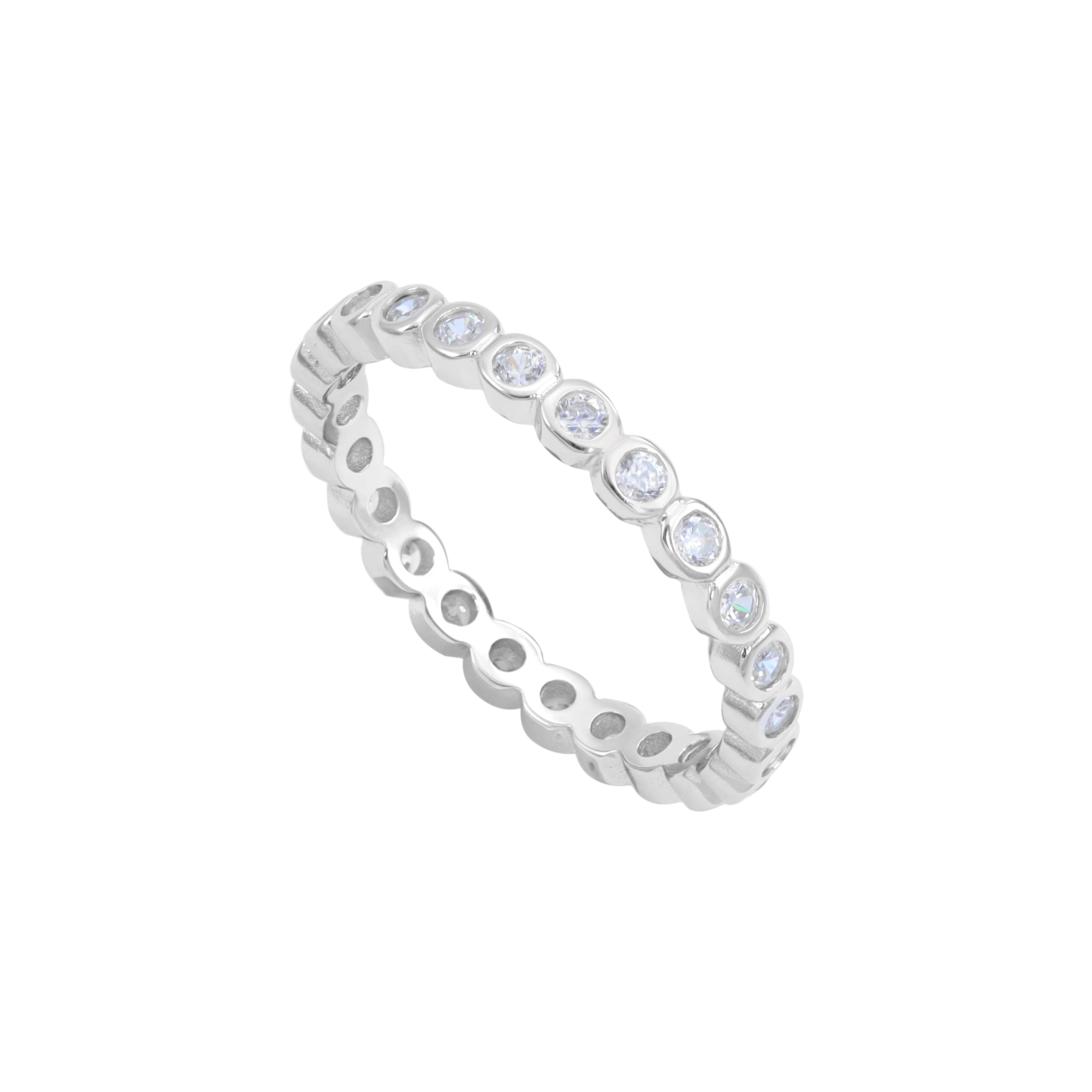 Damen Bandring Zirkonia Ring Größe 6-8 aus 925 Sterlingsilber - Taipan Schmuck
