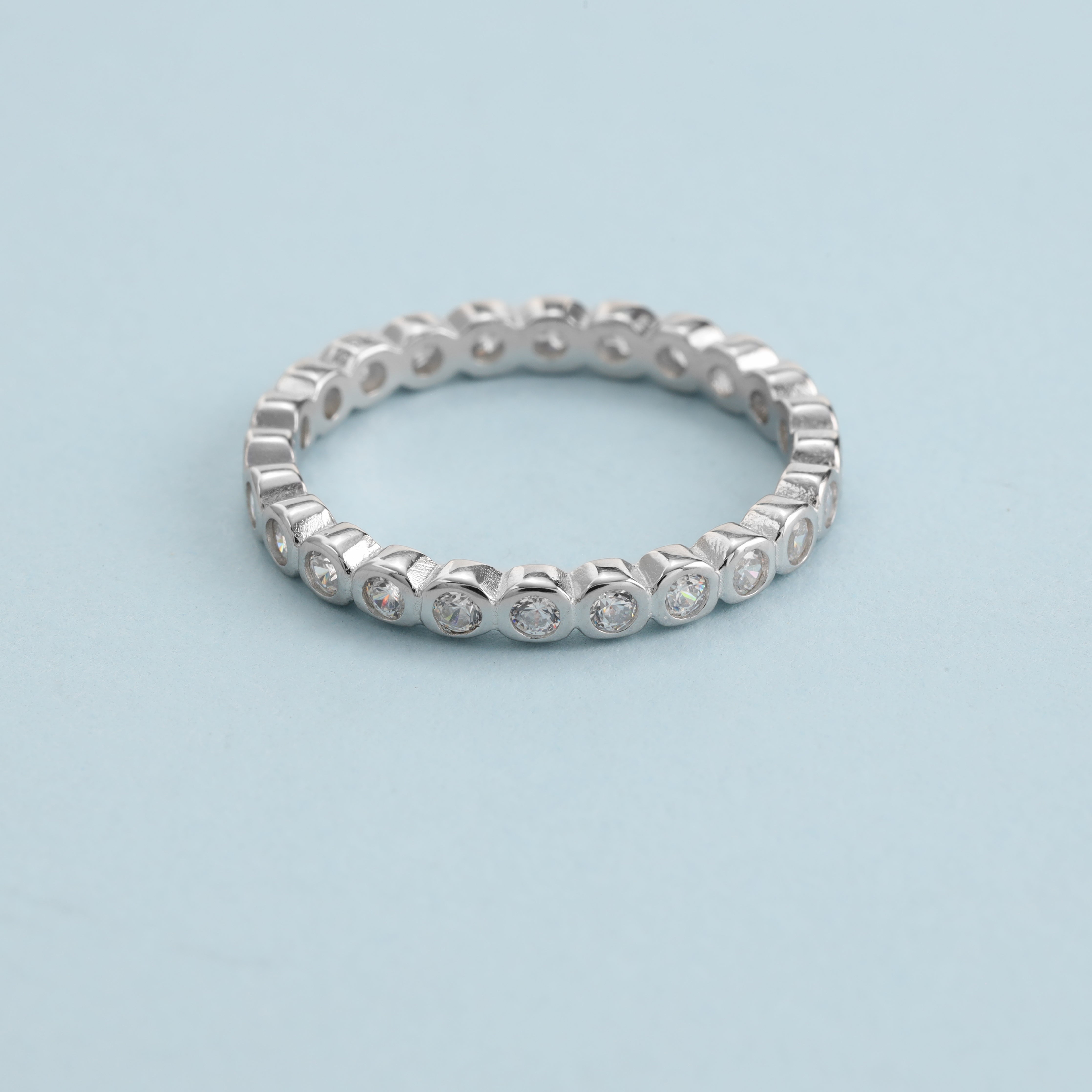 Damen Bandring Zirkonia Ring Größe 6-8 aus 925 Sterlingsilber - Taipan Schmuck