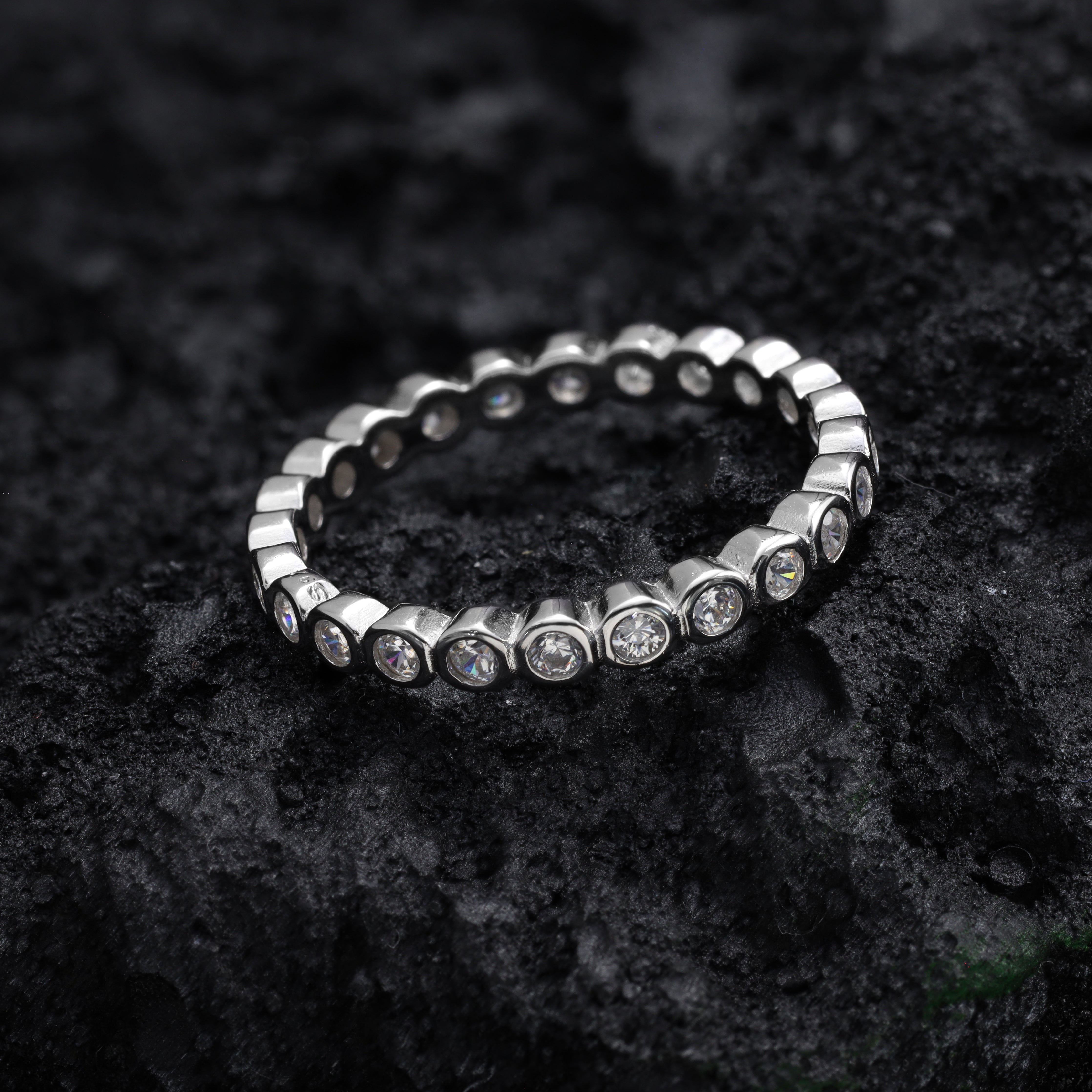 Damen Bandring Zirkonia Ring Größe 6-8 aus 925 Sterlingsilber - Taipan Schmuck