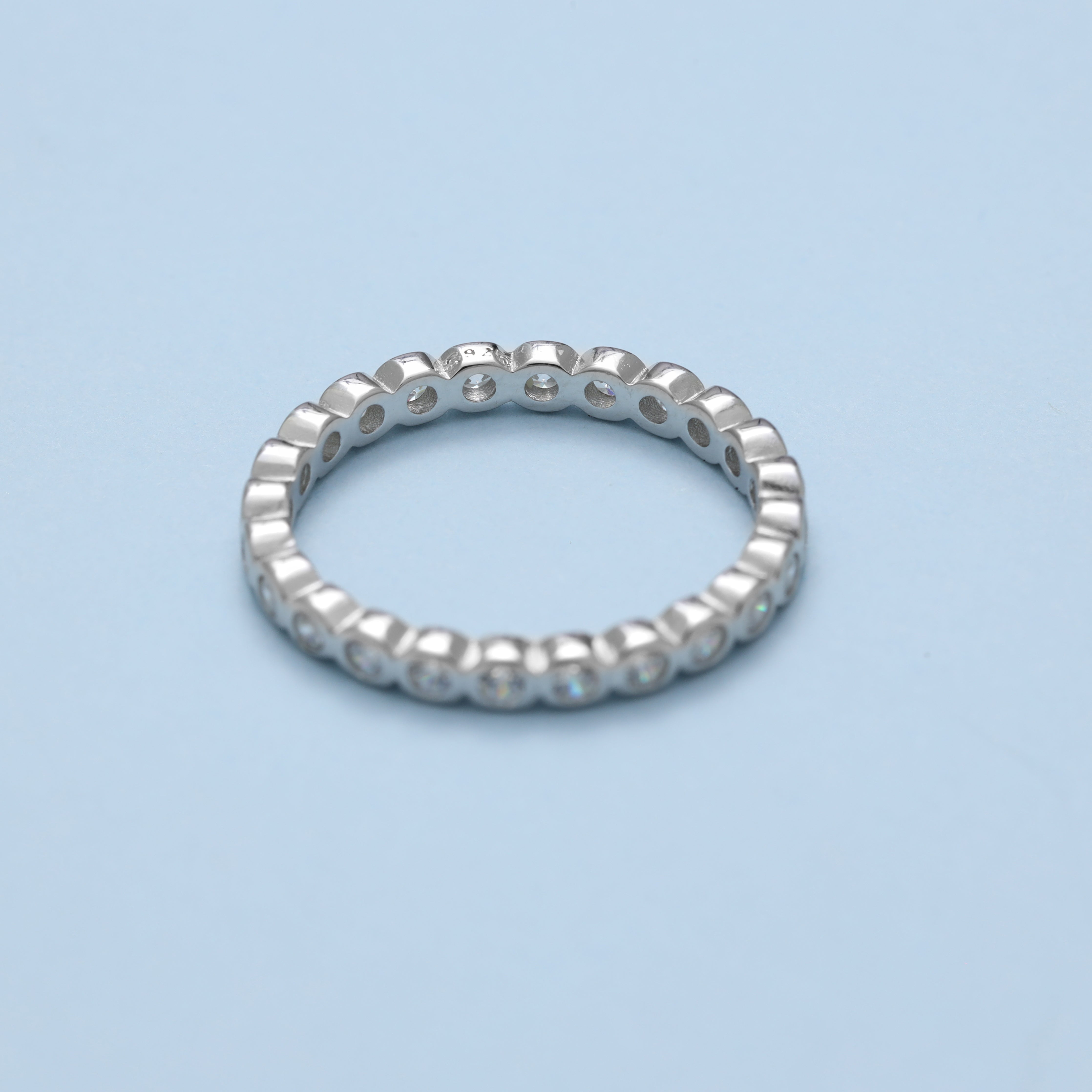 Damen Bandring Zirkonia Ring Größe 6-8 aus 925 Sterlingsilber - Taipan Schmuck