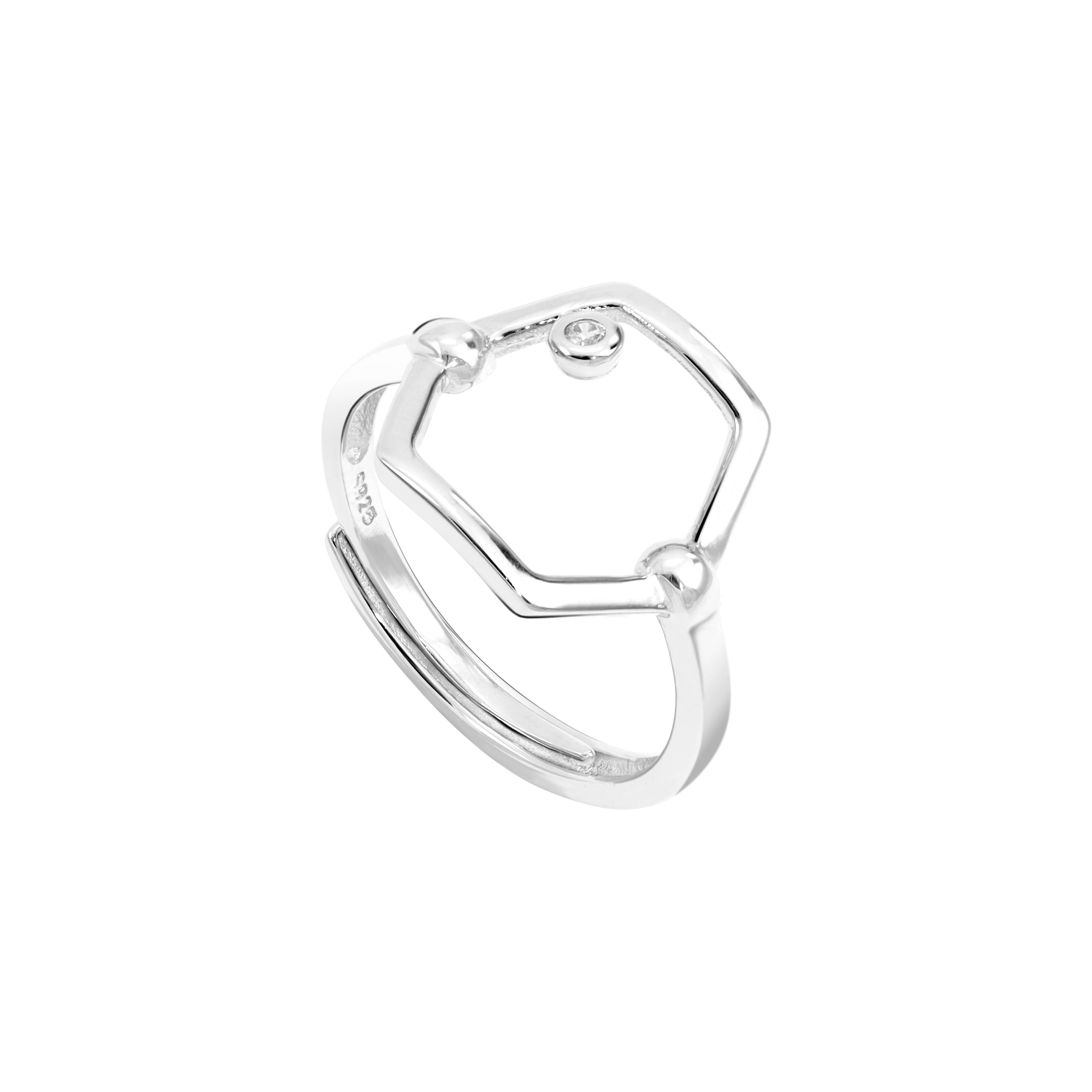 Schlichter Damen Silberring Zirkonia Ring one size aus 925 Sterlingsilber - Taipan Schmuck