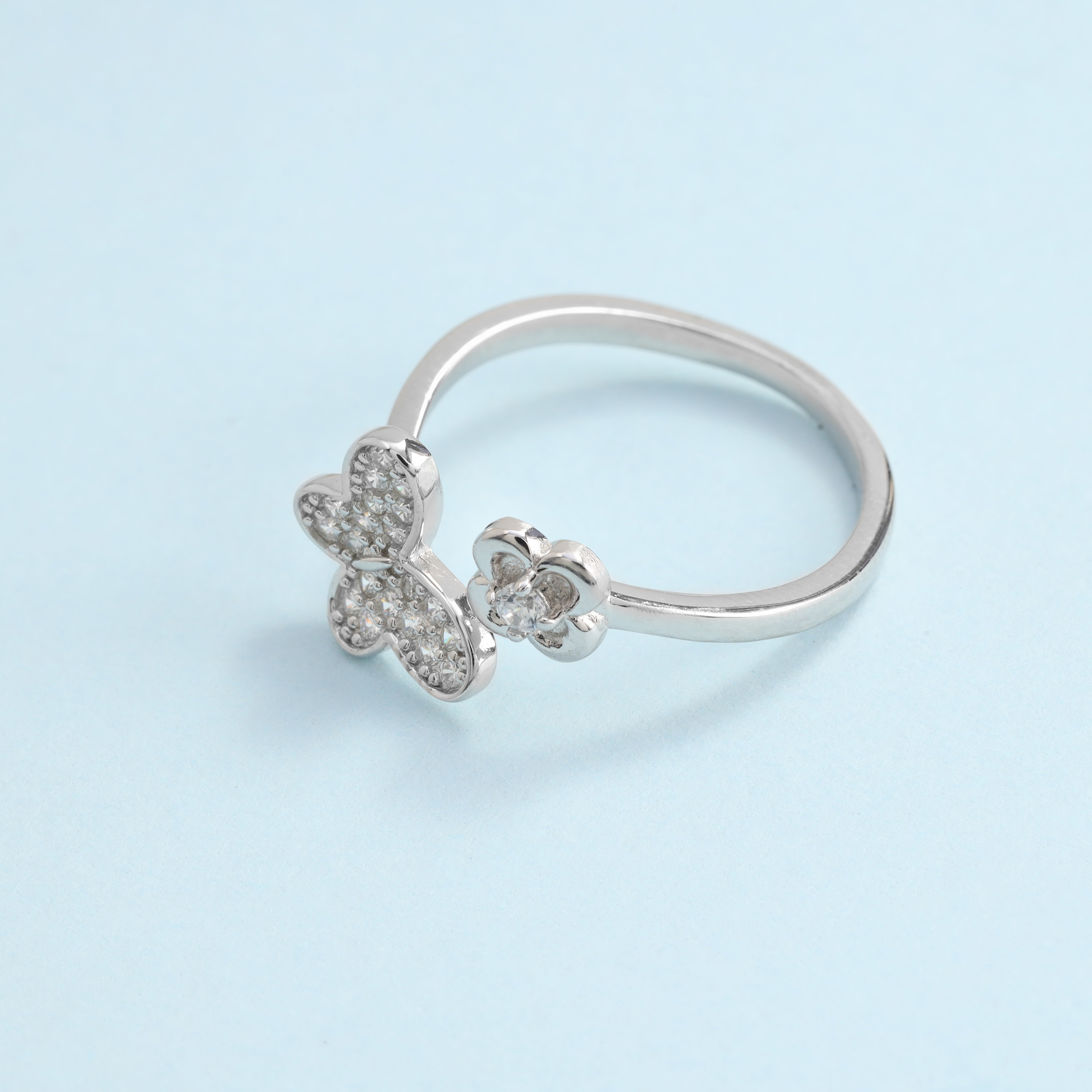 Super süßer Schmetterling Ring Damen Silberring mit Zirkonia aus 925 Sterlingsilber - Taipan Schmuck