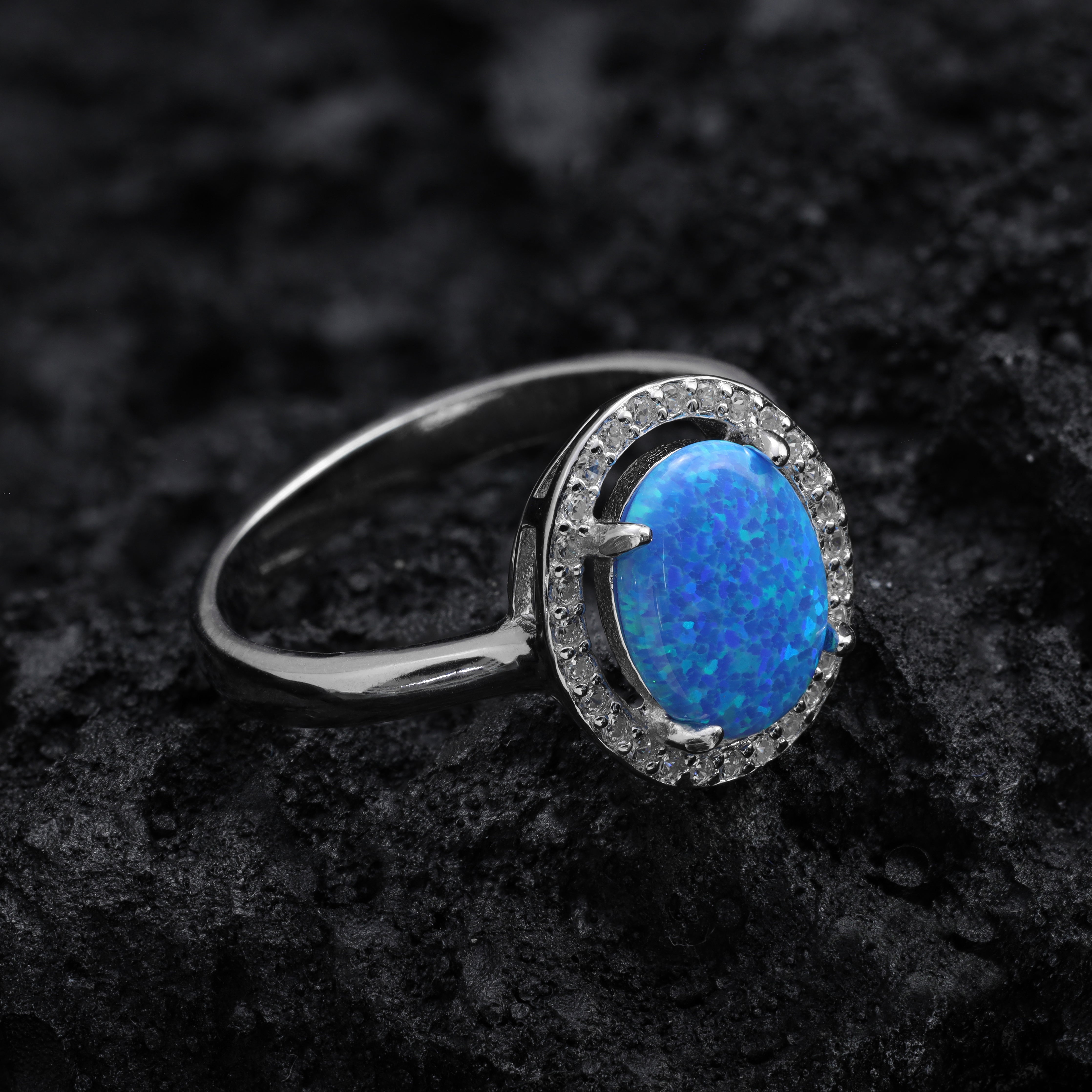 Damen Silberring blau Zirkonia Ring Größe 6-9 aus 925 Sterlingsilber - Taipan Schmuck