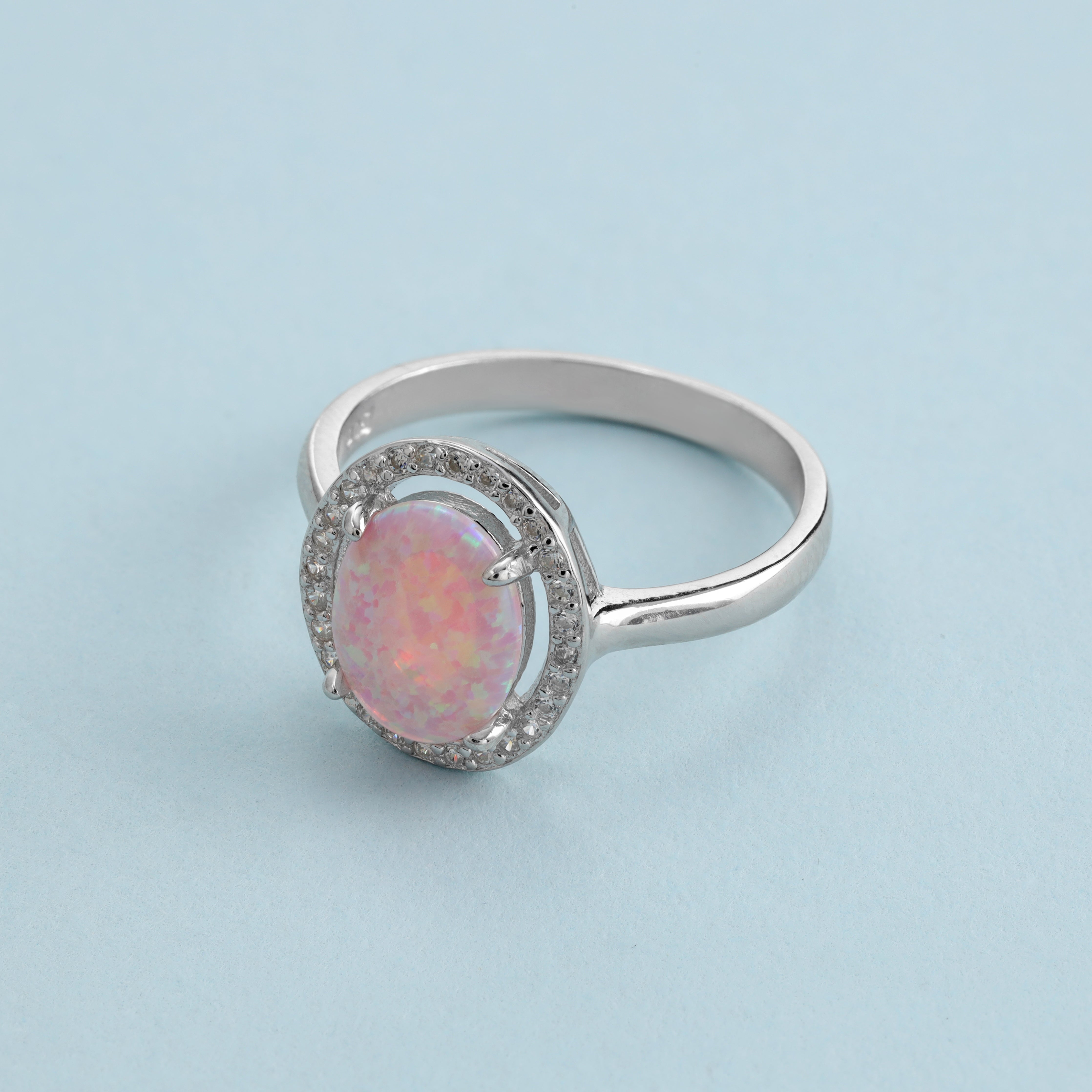 Damen Silberring rosa Zirkonia Ring Größe 6-9 aus 925 Sterlingsilber - Taipan Schmuck