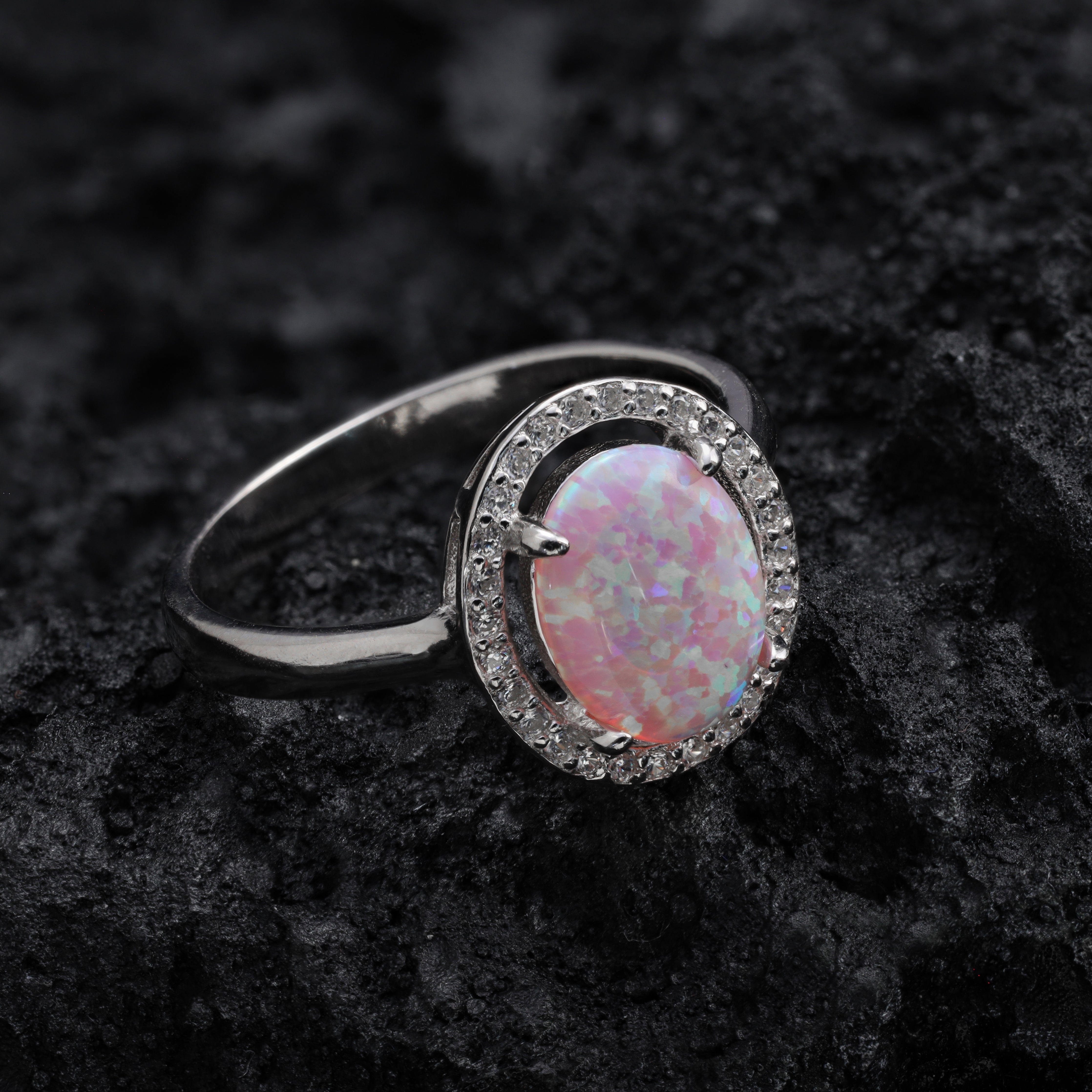 Damen Silberring rosa Zirkonia Ring Größe 6-9 aus 925 Sterlingsilber - Taipan Schmuck