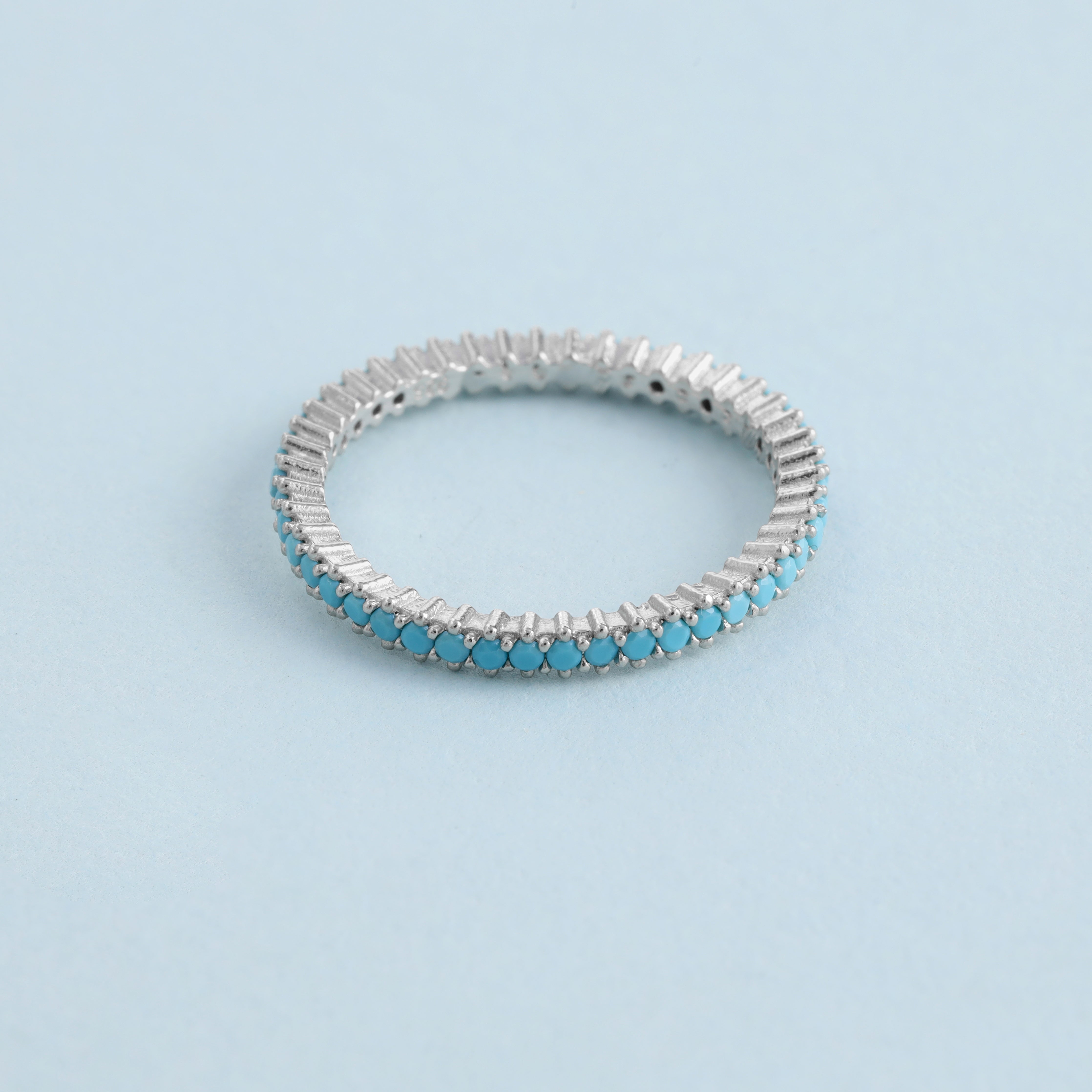 Damen Silberring Ring mit türkisen Steinen Größe 5-9 aus 925 Sterlingsilber - Taipan Schmuck
