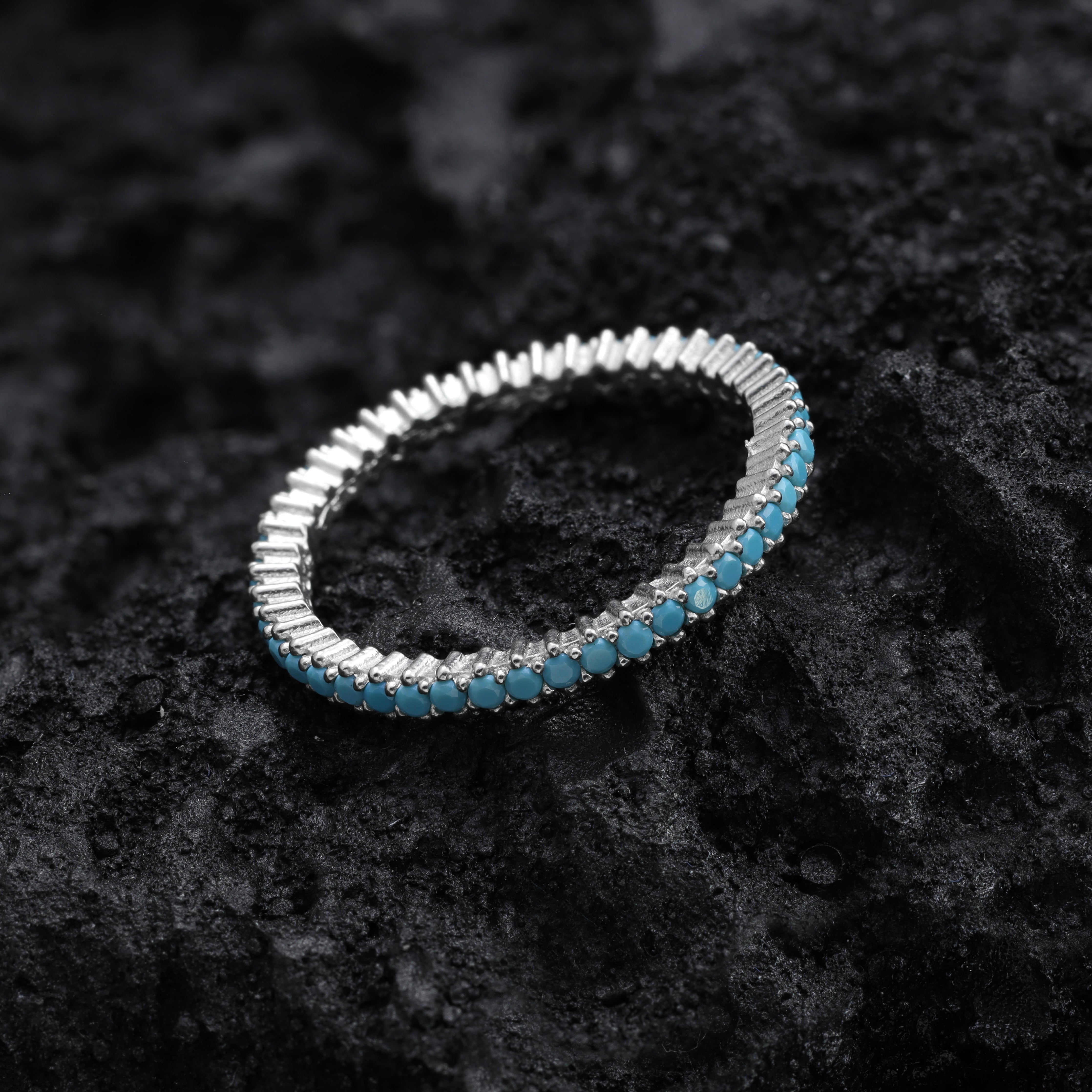 Damen Silberring Ring mit türkisen Steinen Größe 5-9 aus 925 Sterlingsilber - Taipan Schmuck