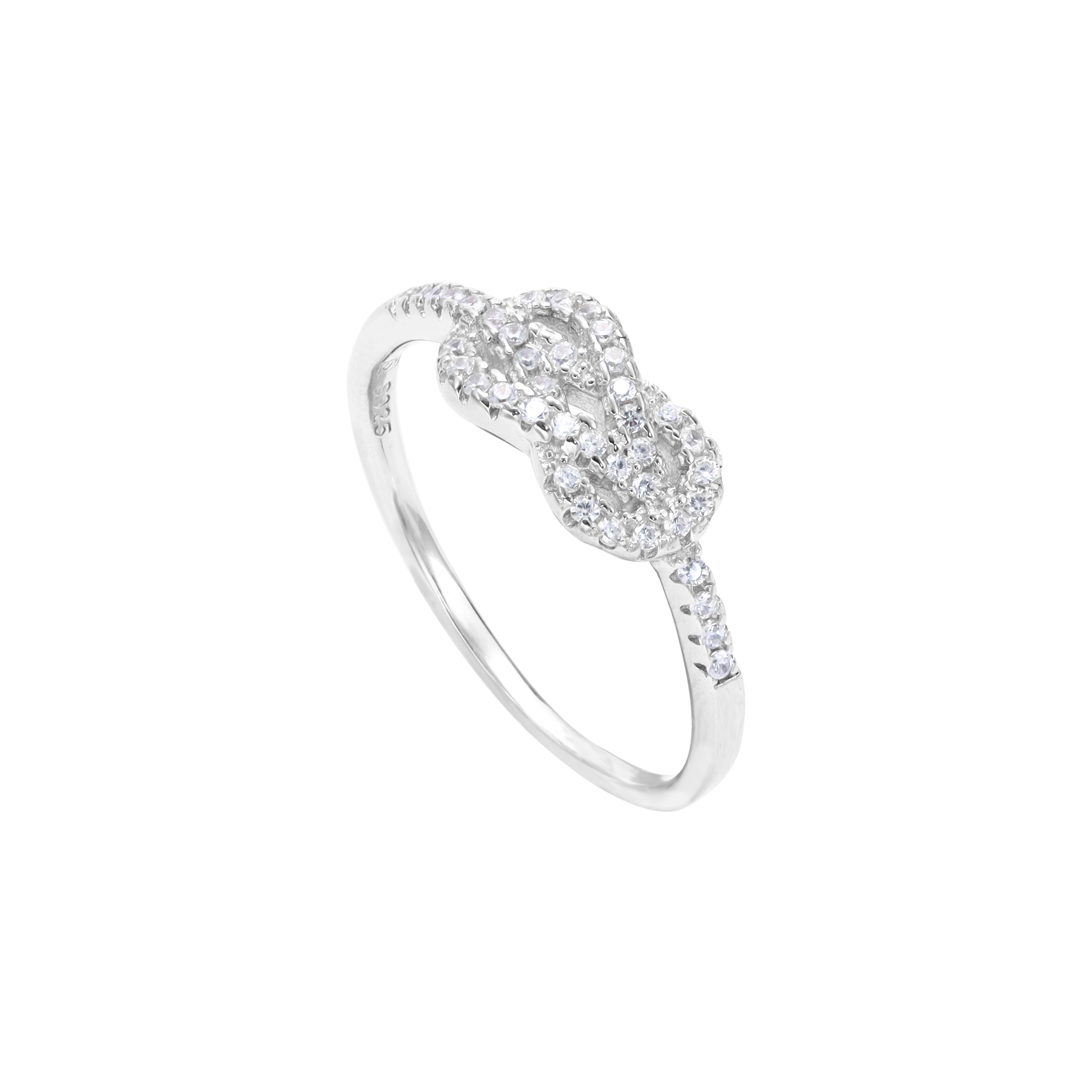 Damen Silberring Loop Zirkonia Ring Größe 6-8 aus 925 Sterlingsilber - Taipan Schmuck