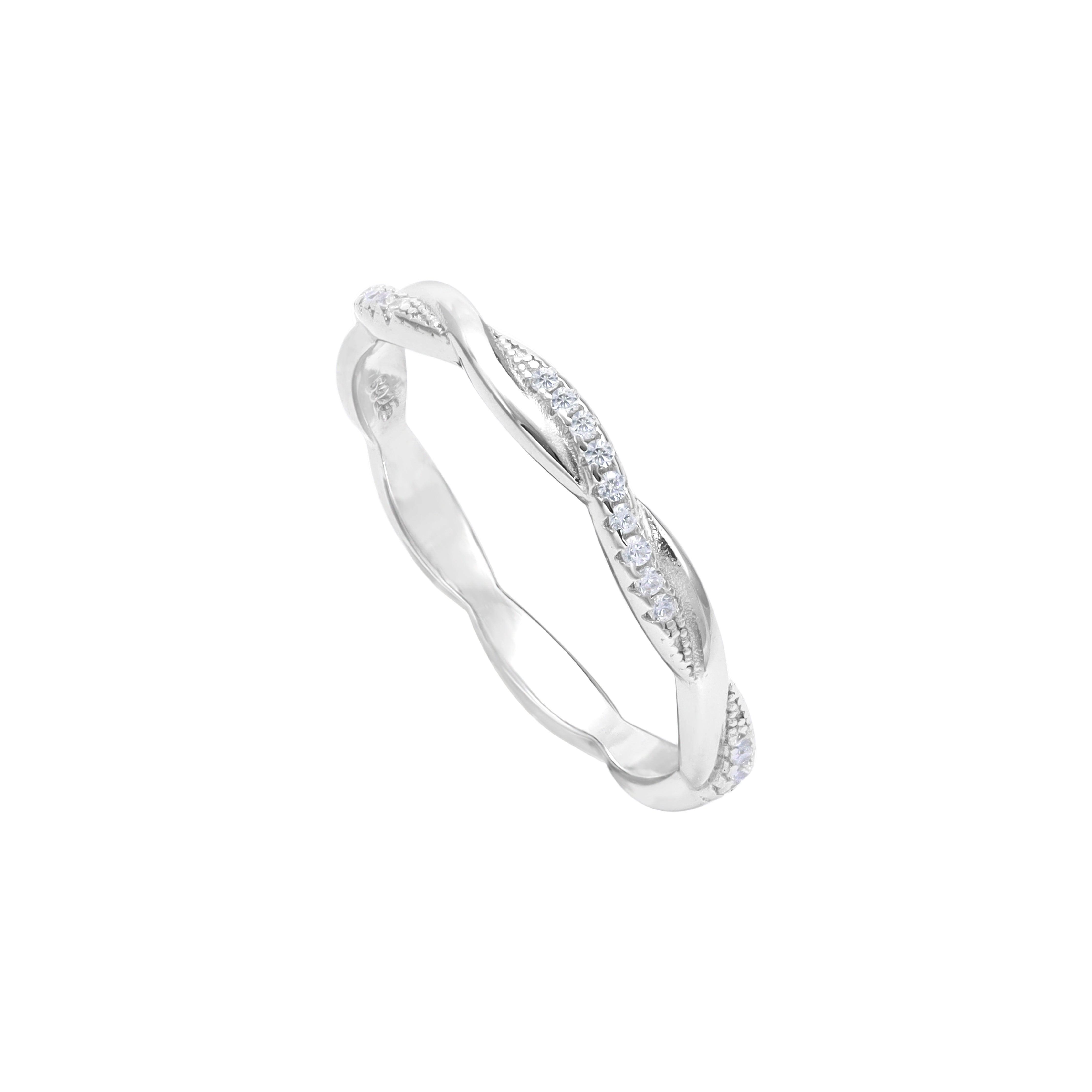 Damen Bandring Silberring Zirkonia Ring Größe 6-8 aus 925 Sterlingsilber - Taipan Schmuck