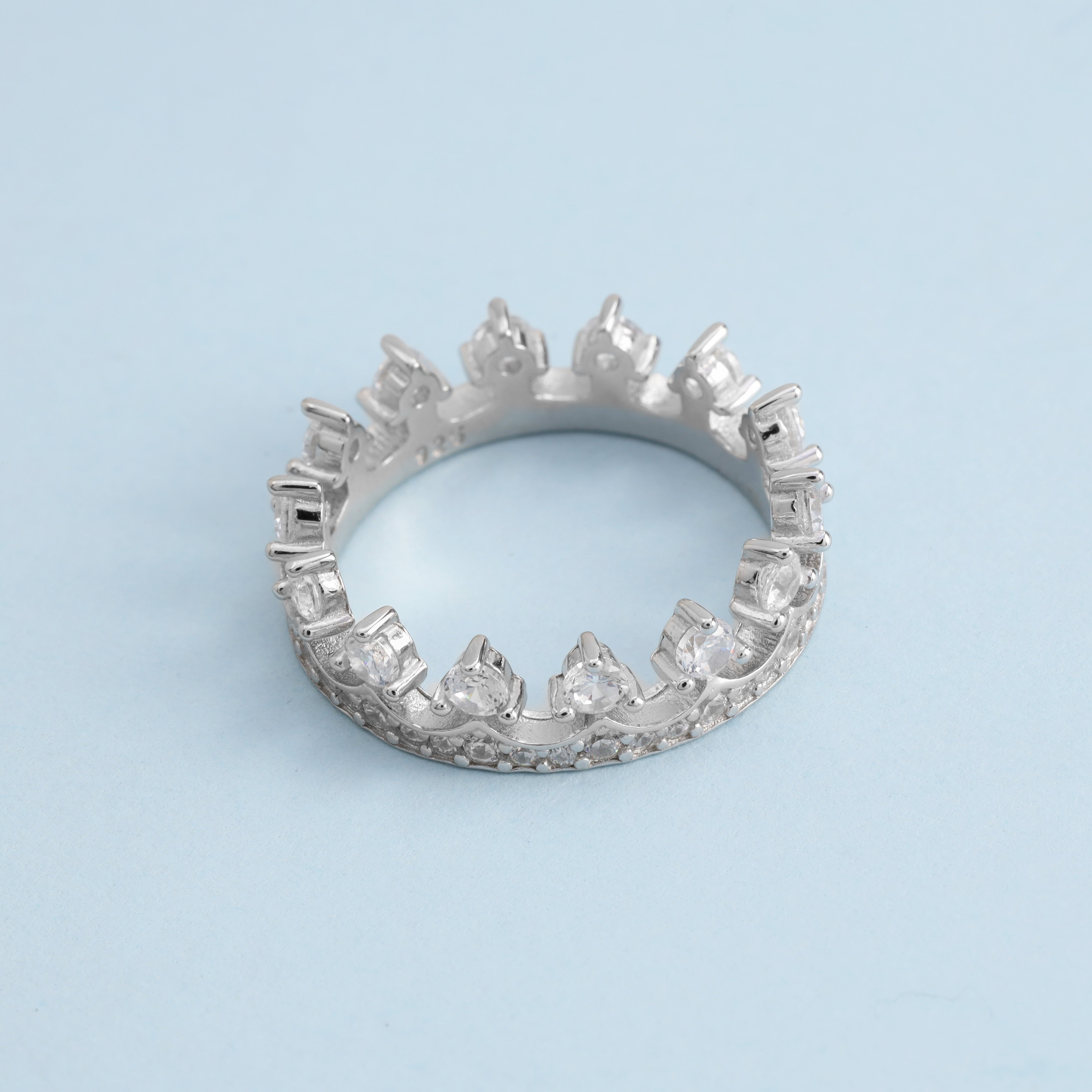 Damen Silberring Krone Königing Queen Zirkonia Ring Größe 6-9 aus 925 Sterlingsilber - Taipan Schmuck