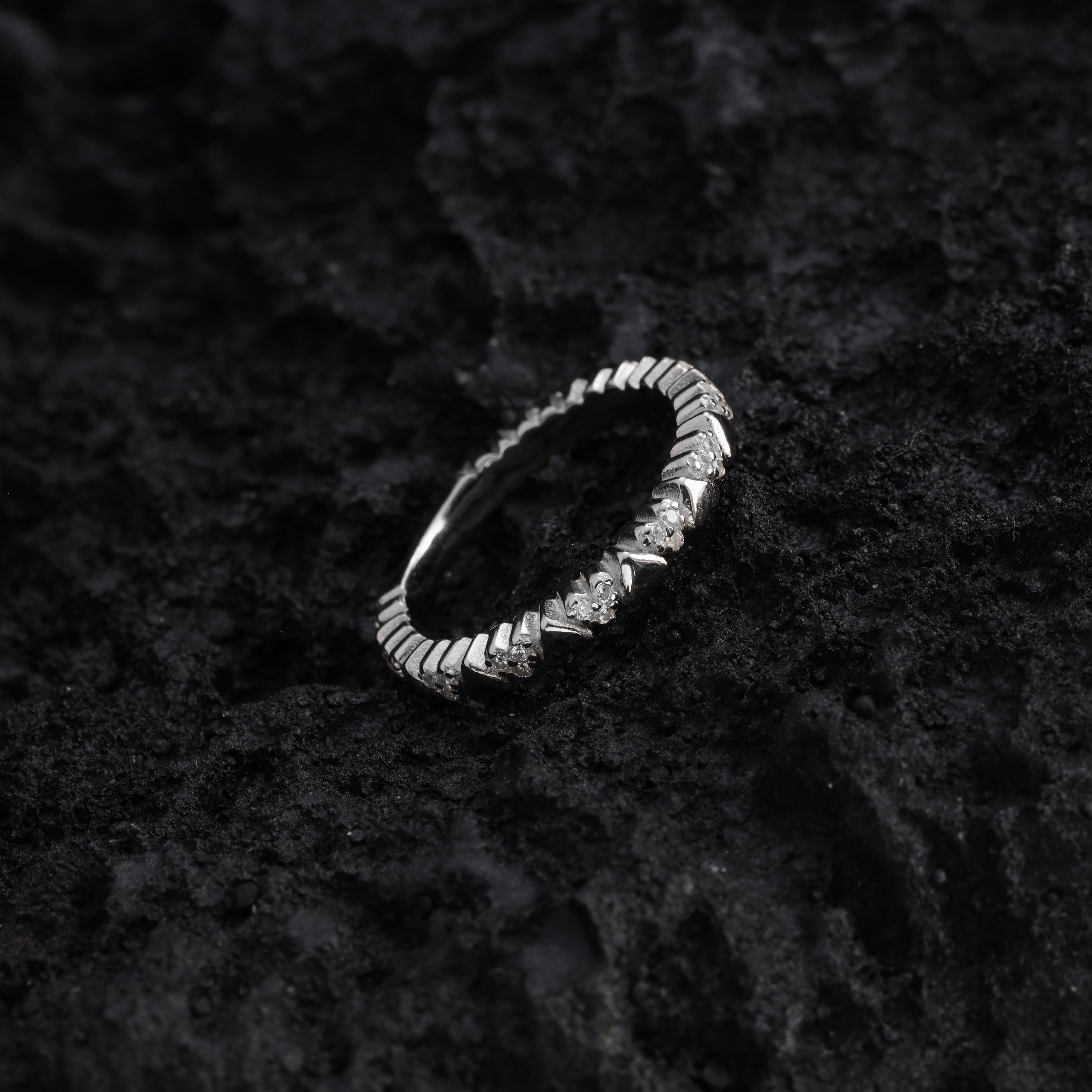 Bandring Damen Silberring Herz Motiv Zirkonia Ring Größe 6-9 aus 925 Sterlingsilber - Taipan Schmuck