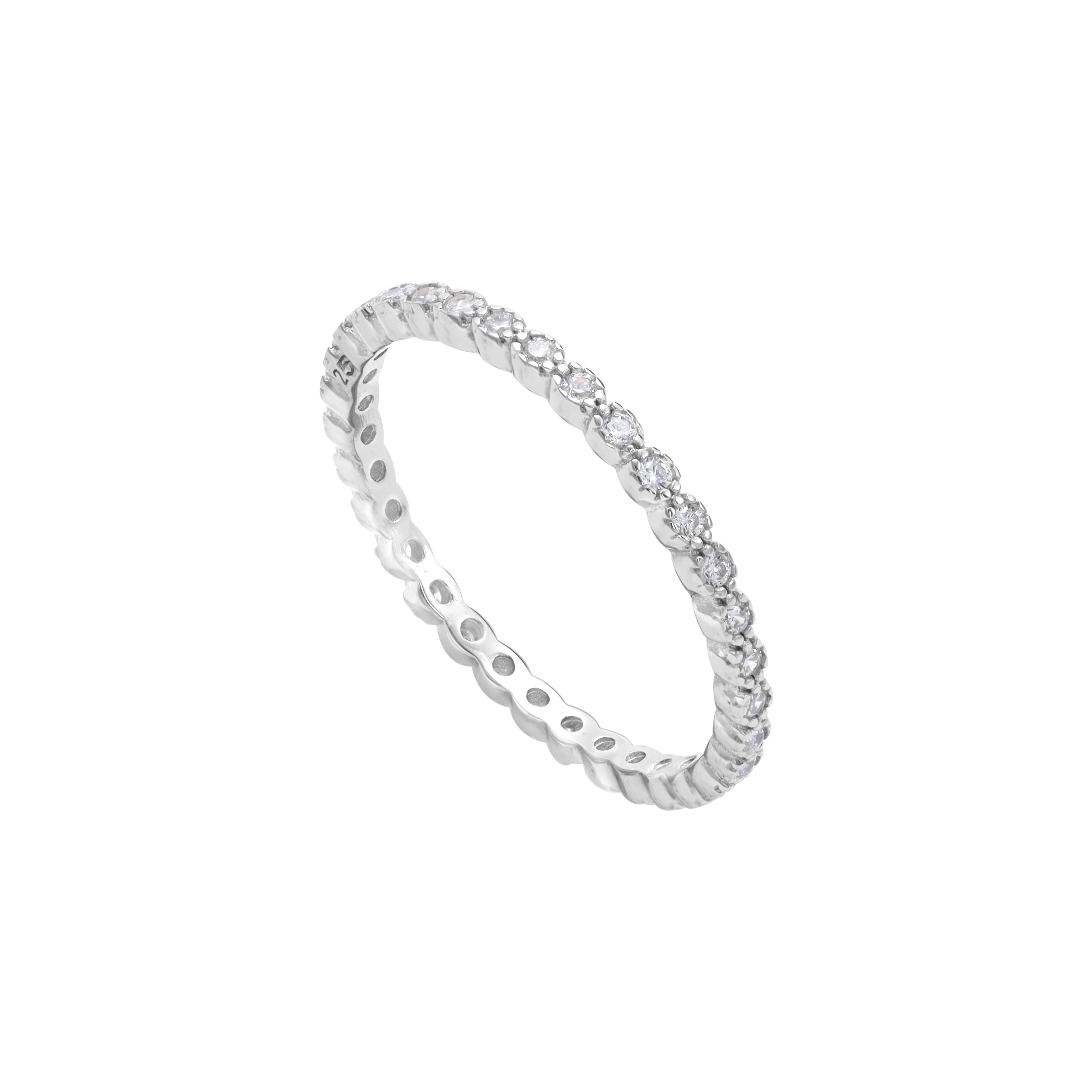 Damen Bandring Silberring Zirkonia Ring Größe 6-8 aus 925 Sterlingsilber - Taipan Schmuck