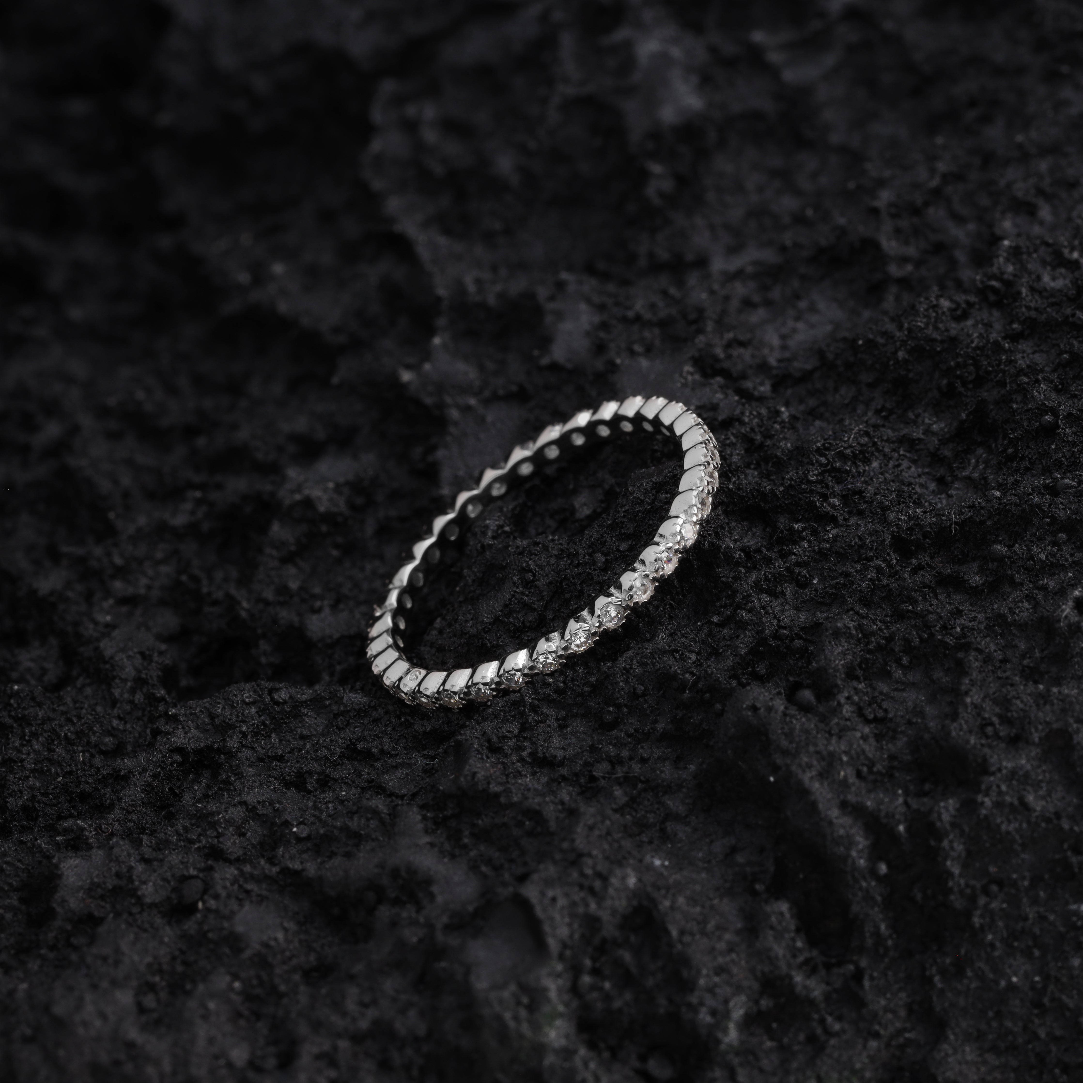 Damen Bandring Silberring Zirkonia Ring Größe 6-8 aus 925 Sterlingsilber - Taipan Schmuck