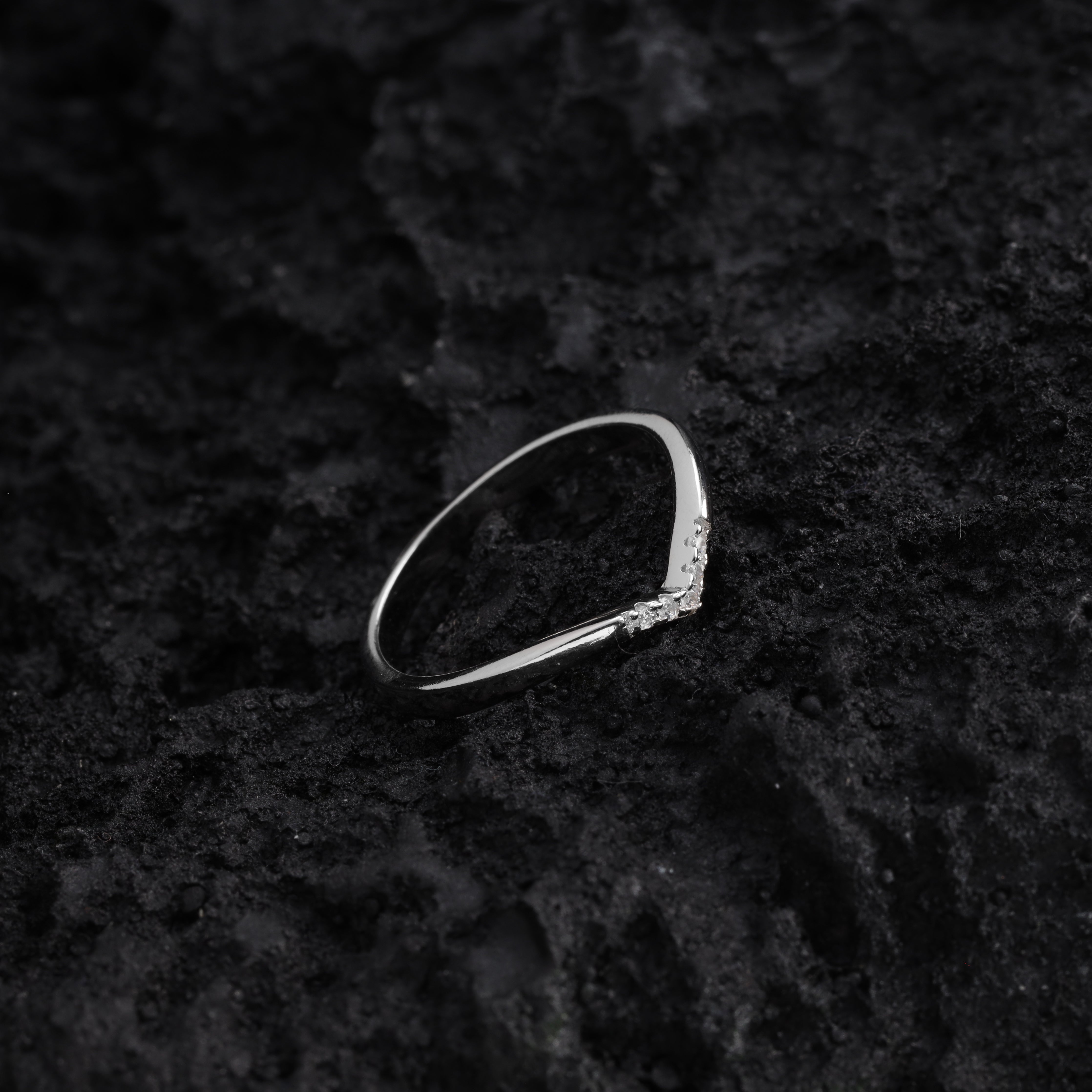 Schlichter Damen Silberring Zirkonia Ring Größe 6-8 aus 925 Sterlingsilber - Taipan Schmuck