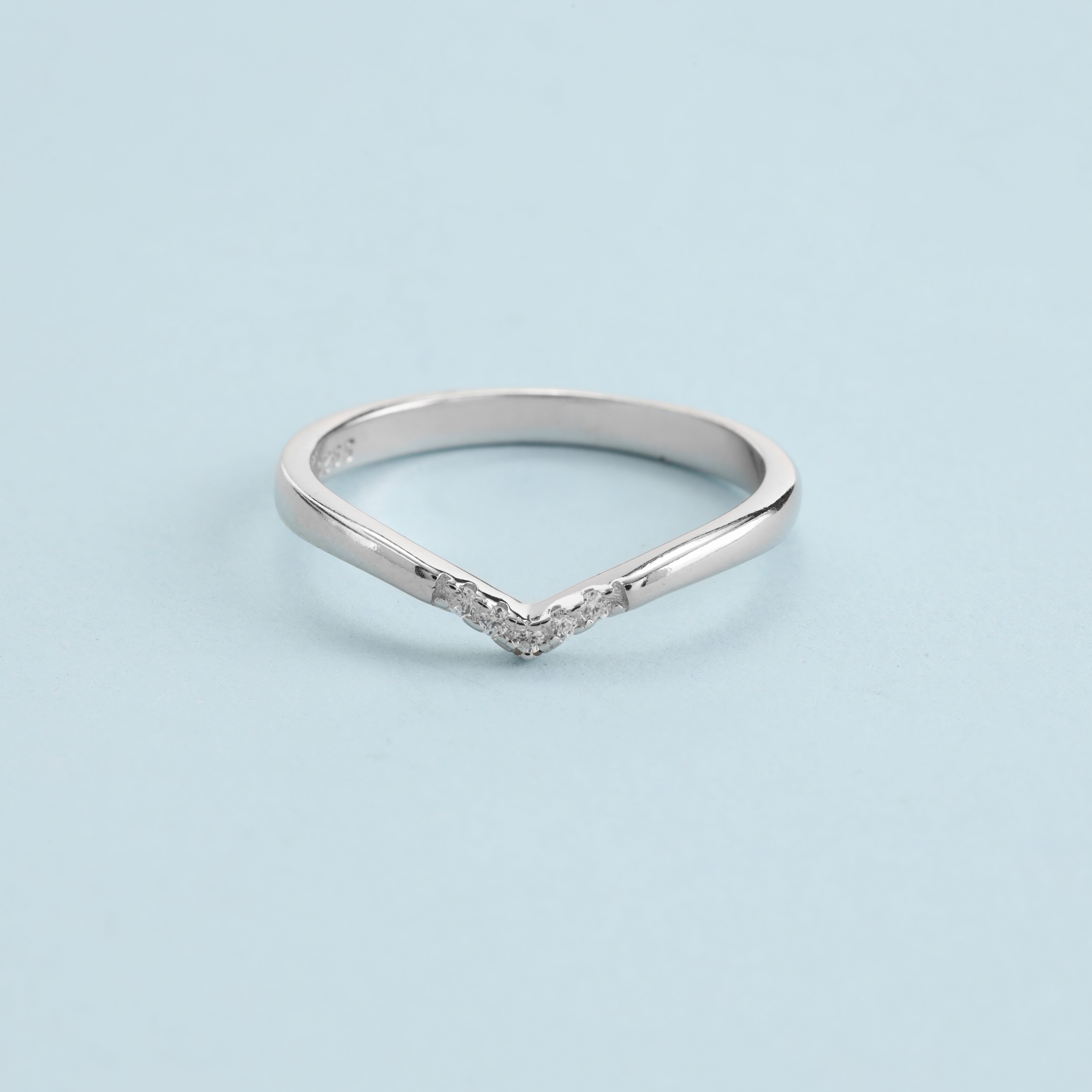 Schlichter Damen Silberring Zirkonia Ring Größe 6-8 aus 925 Sterlingsilber - Taipan Schmuck