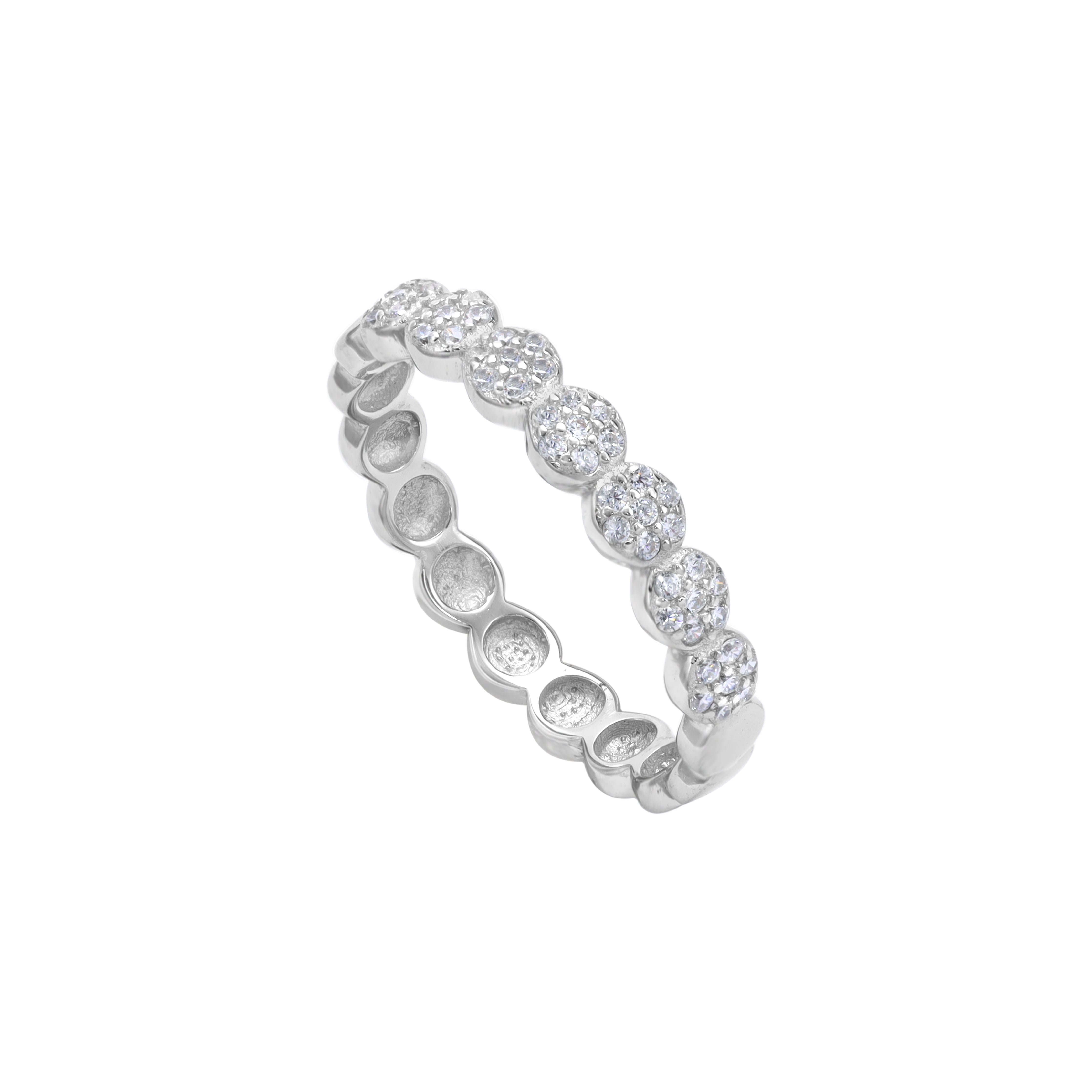 Damen Bandring Silberring Zirkonia Ring Größe 6-8 aus 925 Sterlingsilber - Taipan Schmuck