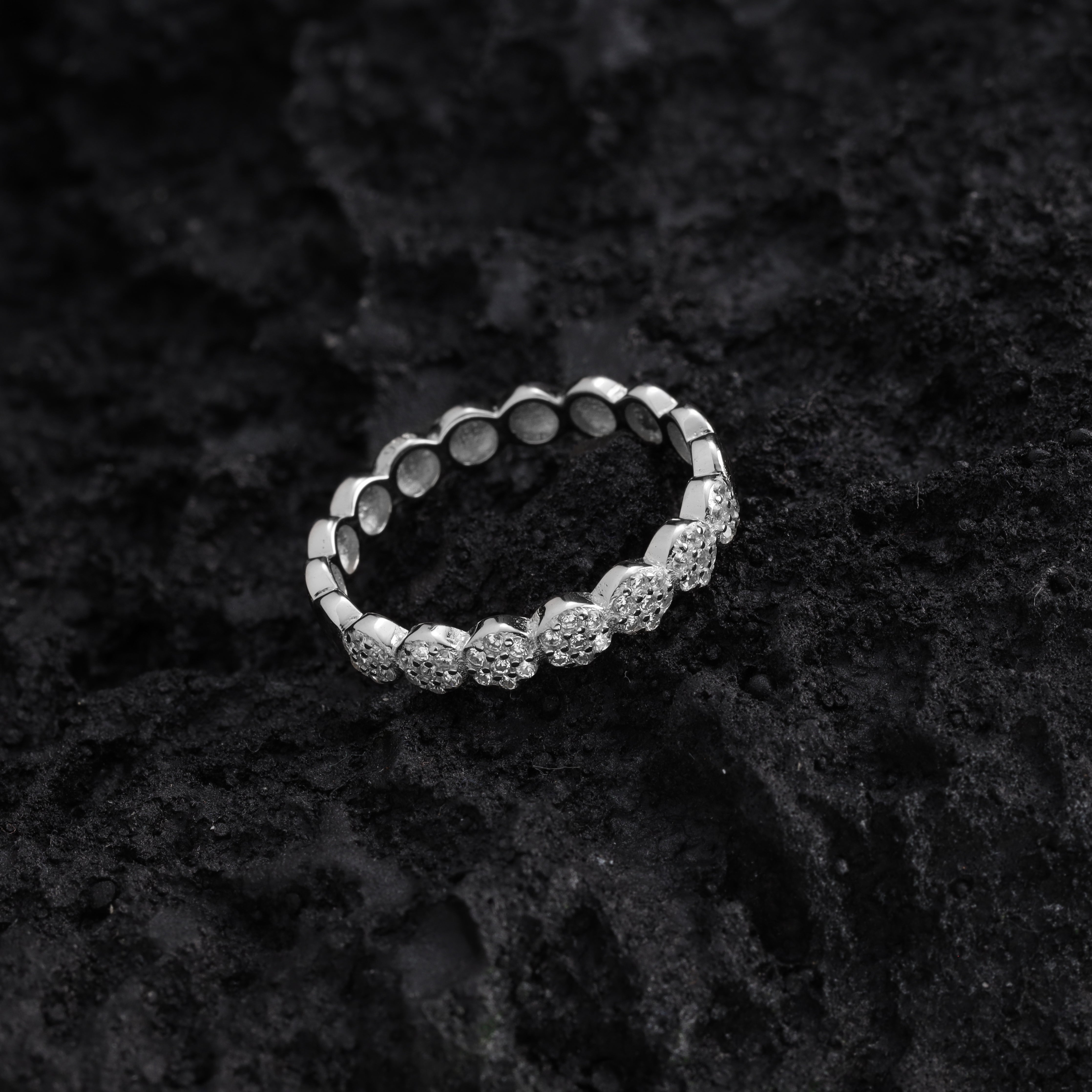 Damen Bandring Silberring Zirkonia Ring Größe 6-8 aus 925 Sterlingsilber - Taipan Schmuck