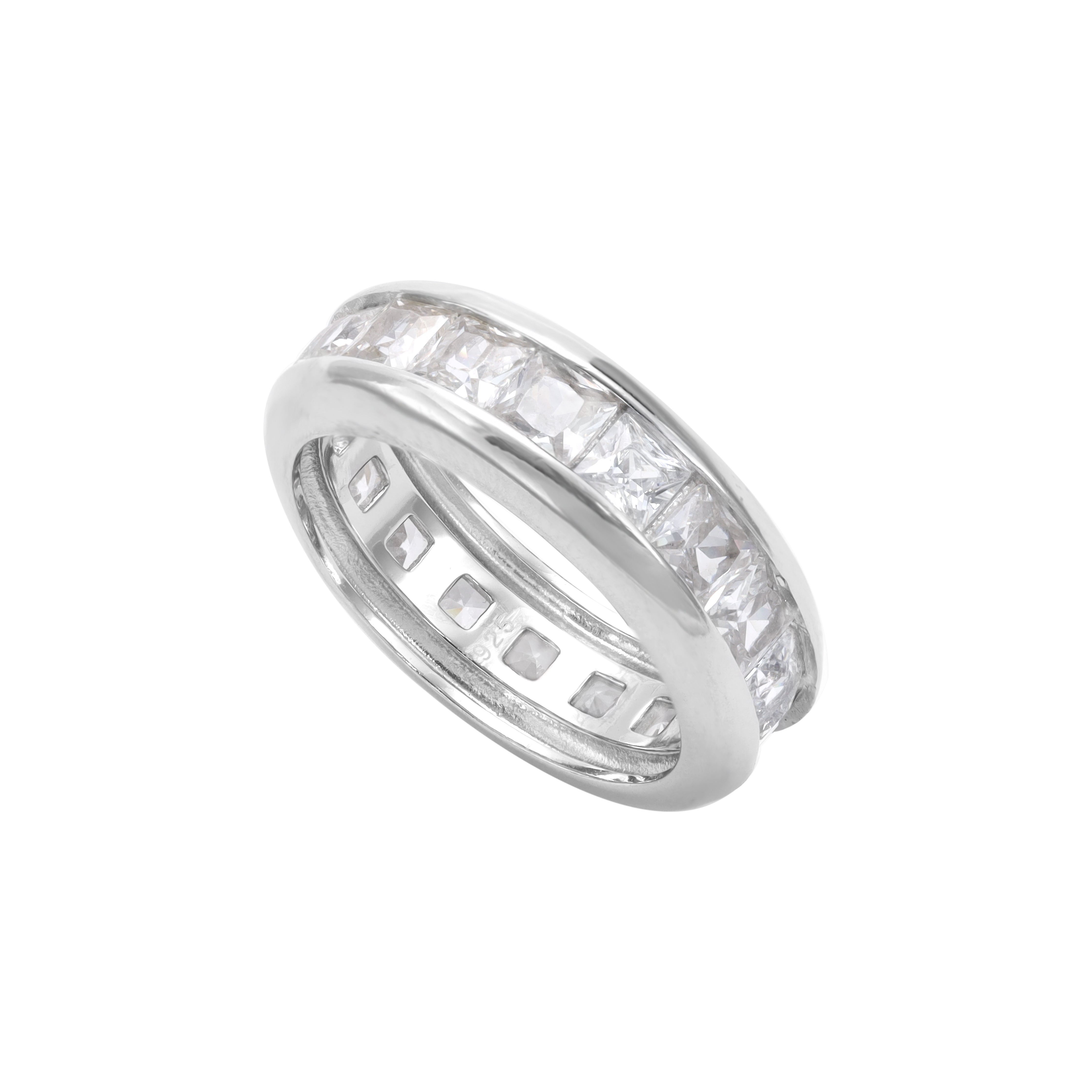 Mächtiger Bandring Damen Silberring Zirkonia Ring Größe 6-9 aus 925 Sterlingsilber - Taipan Schmuck