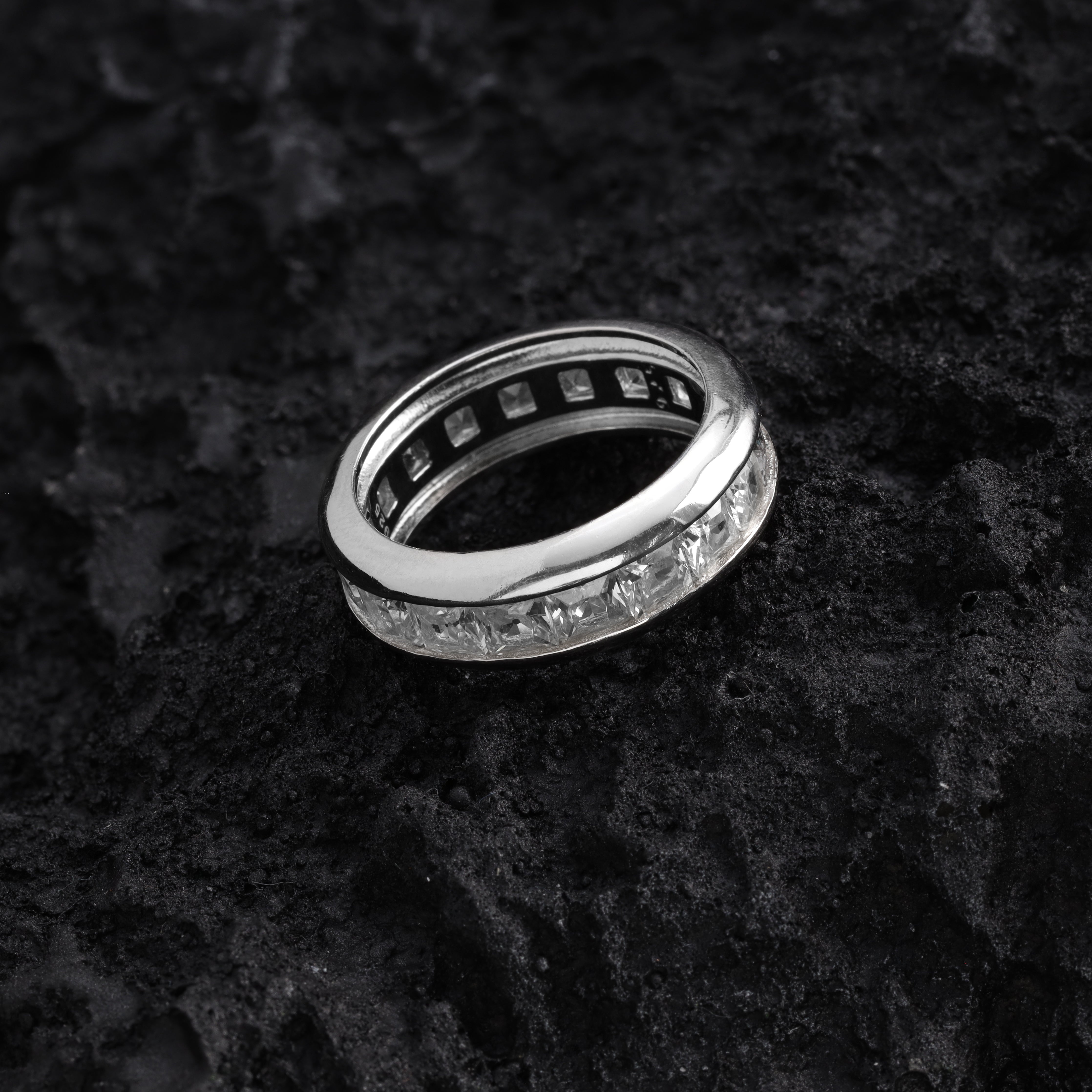 Mächtiger Bandring Damen Silberring Zirkonia Ring Größe 6-9 aus 925 Sterlingsilber - Taipan Schmuck