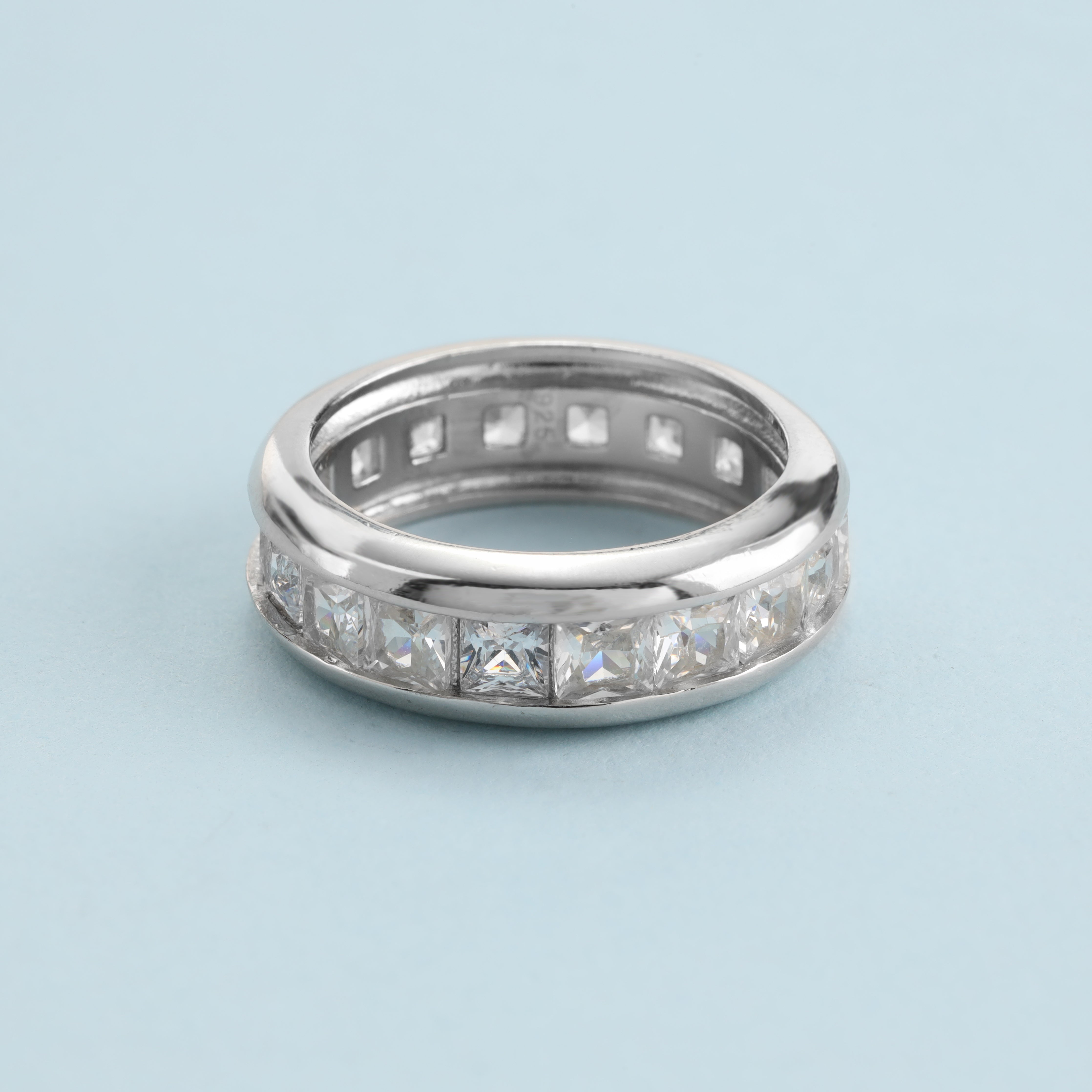 Mächtiger Bandring Damen Silberring Zirkonia Ring Größe 6-9 aus 925 Sterlingsilber - Taipan Schmuck