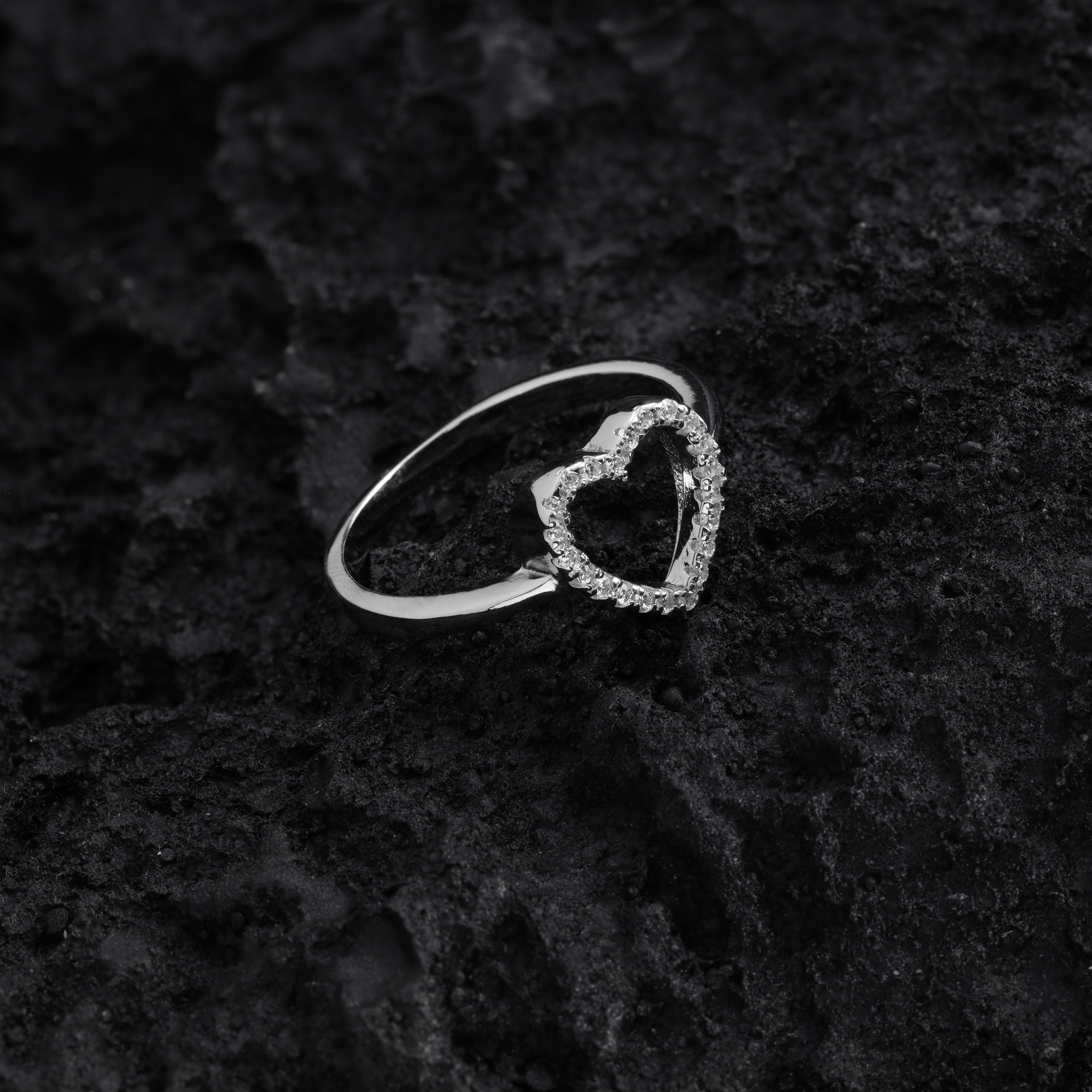 Damen Silberring Zirkonia Herz Motiv Ring Größe  6-9 aus 925 Sterlingsilber - Taipan Schmuck