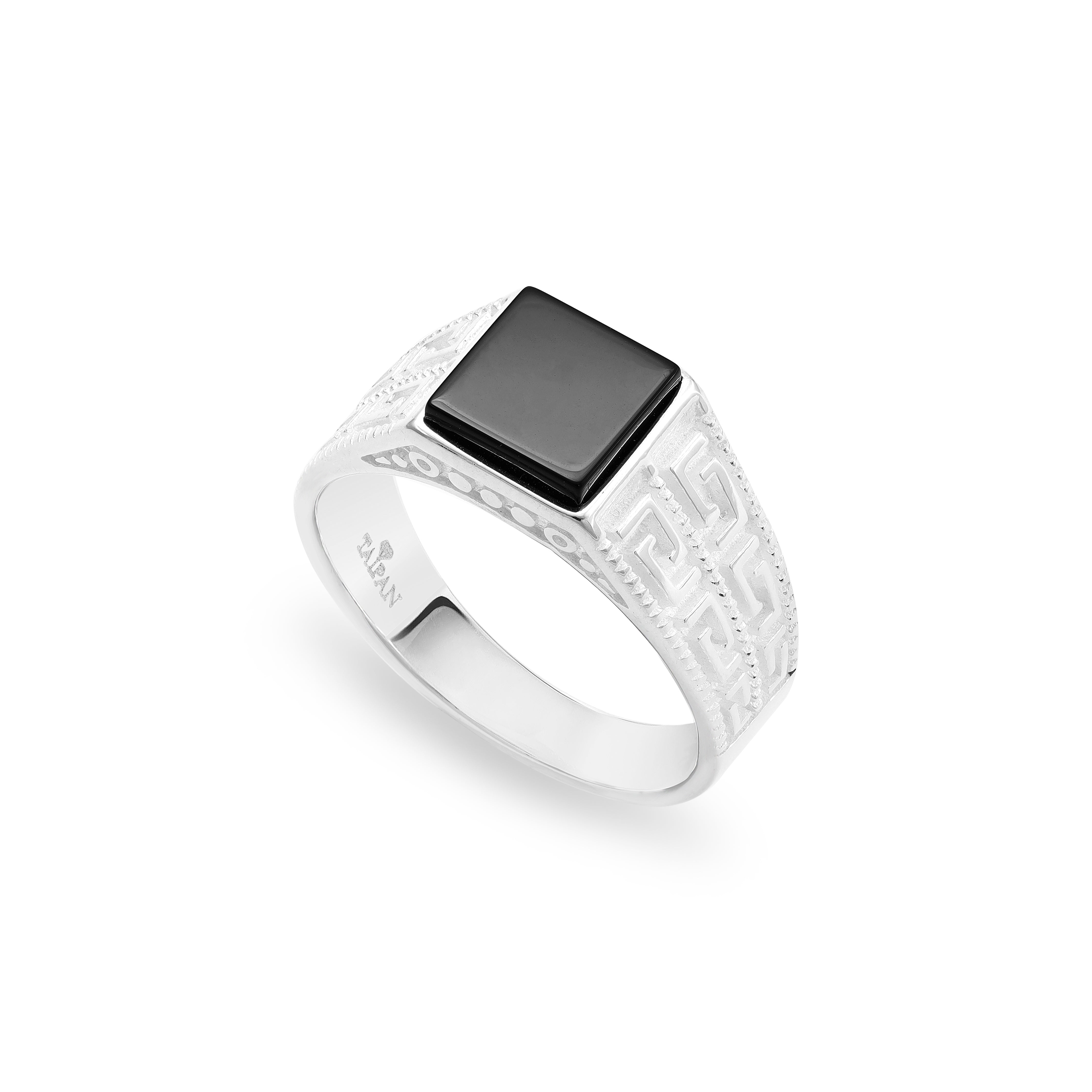 Onyx Silberring aus 925 Sterlingsilber Größe 8-12 - Taipan Schmuck
