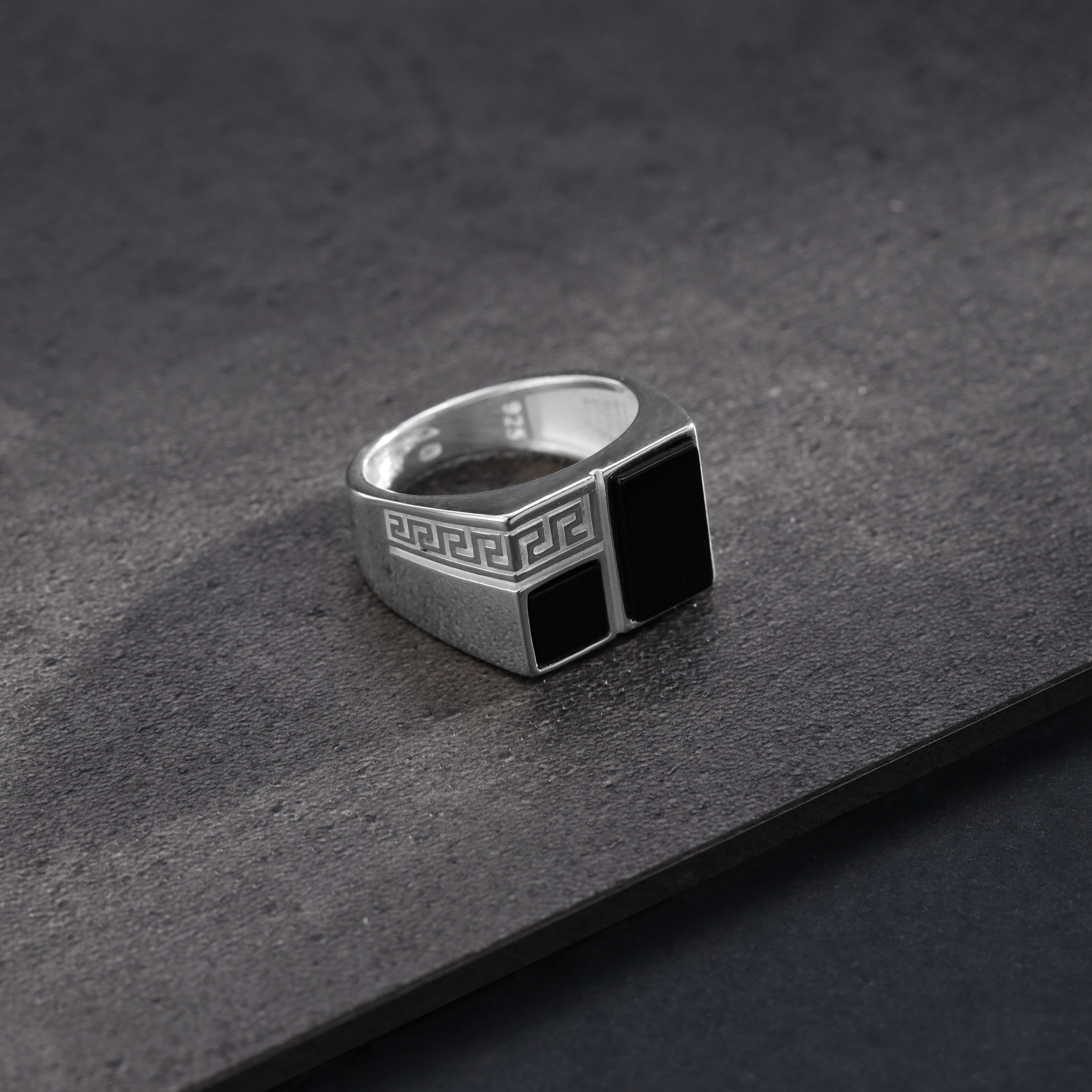 Onyx Silberring aus 925 Sterlingsilber Größe 8-12 "Oriental Dream" - Taipan Schmuck
