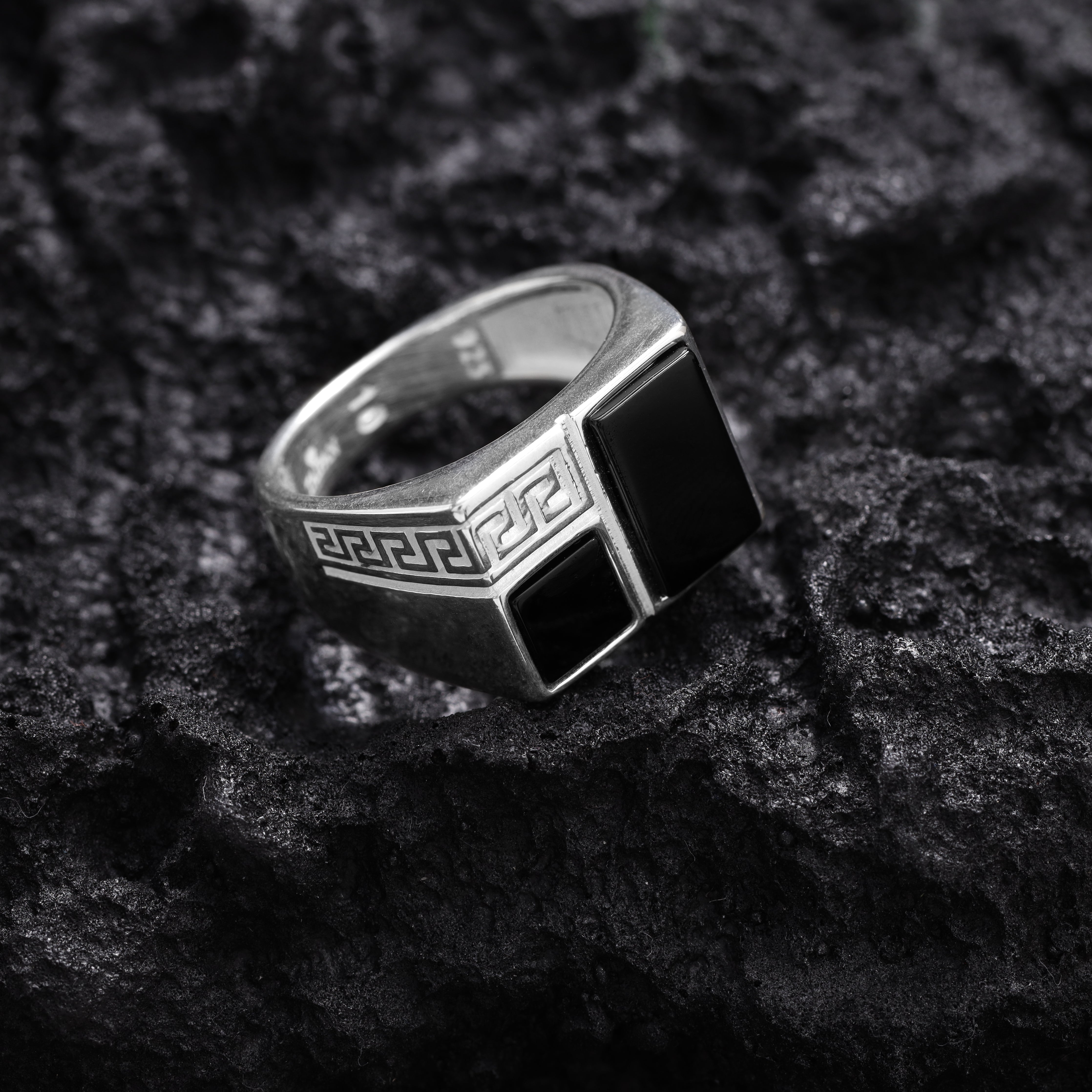 Onyx Silberring aus 925 Sterlingsilber Größe 8-12 "Oriental Dream" - Taipan Schmuck