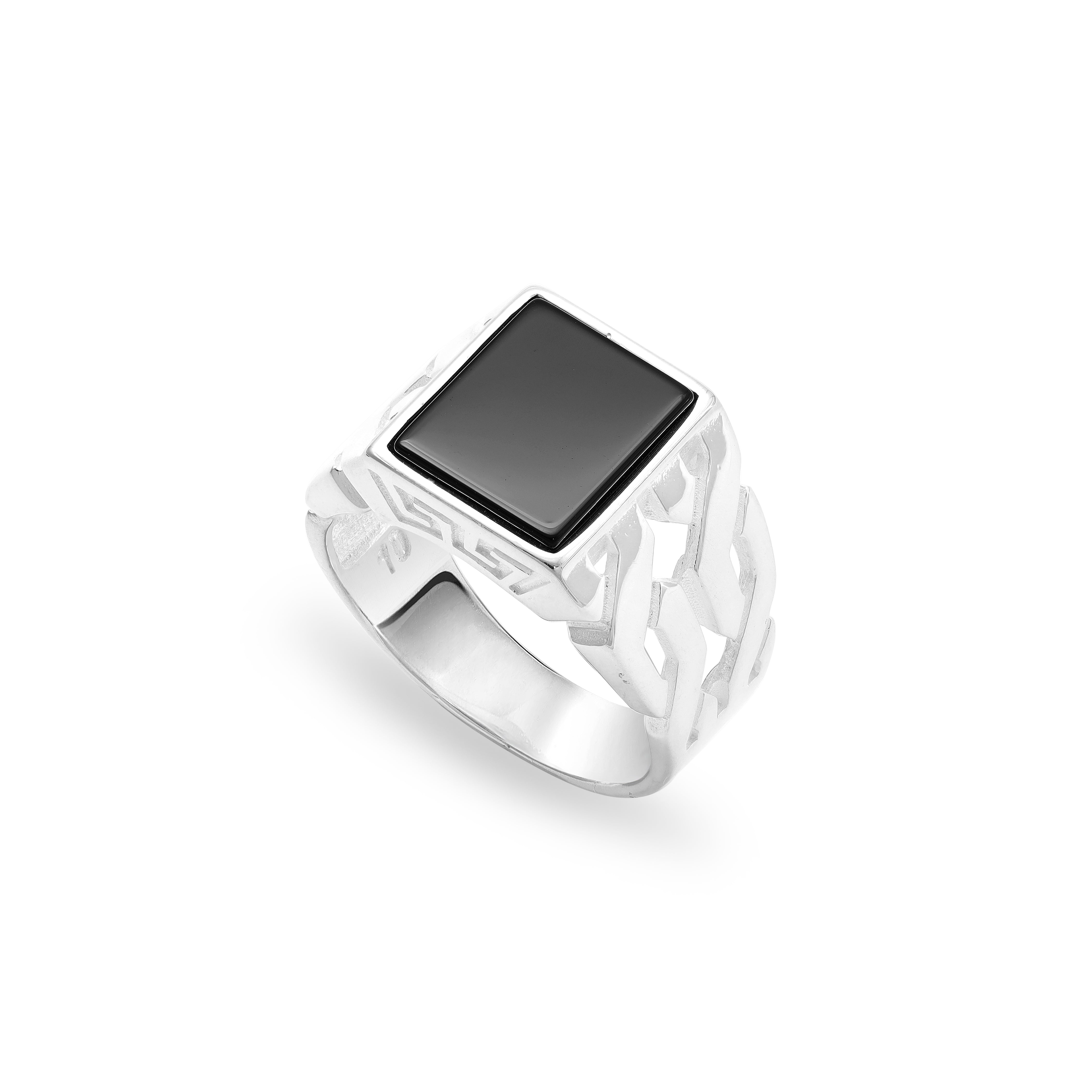 Onyx Silberring aus 925 Sterlingsilber Größe 8-12 "Oriental Dream" - Taipan Schmuck