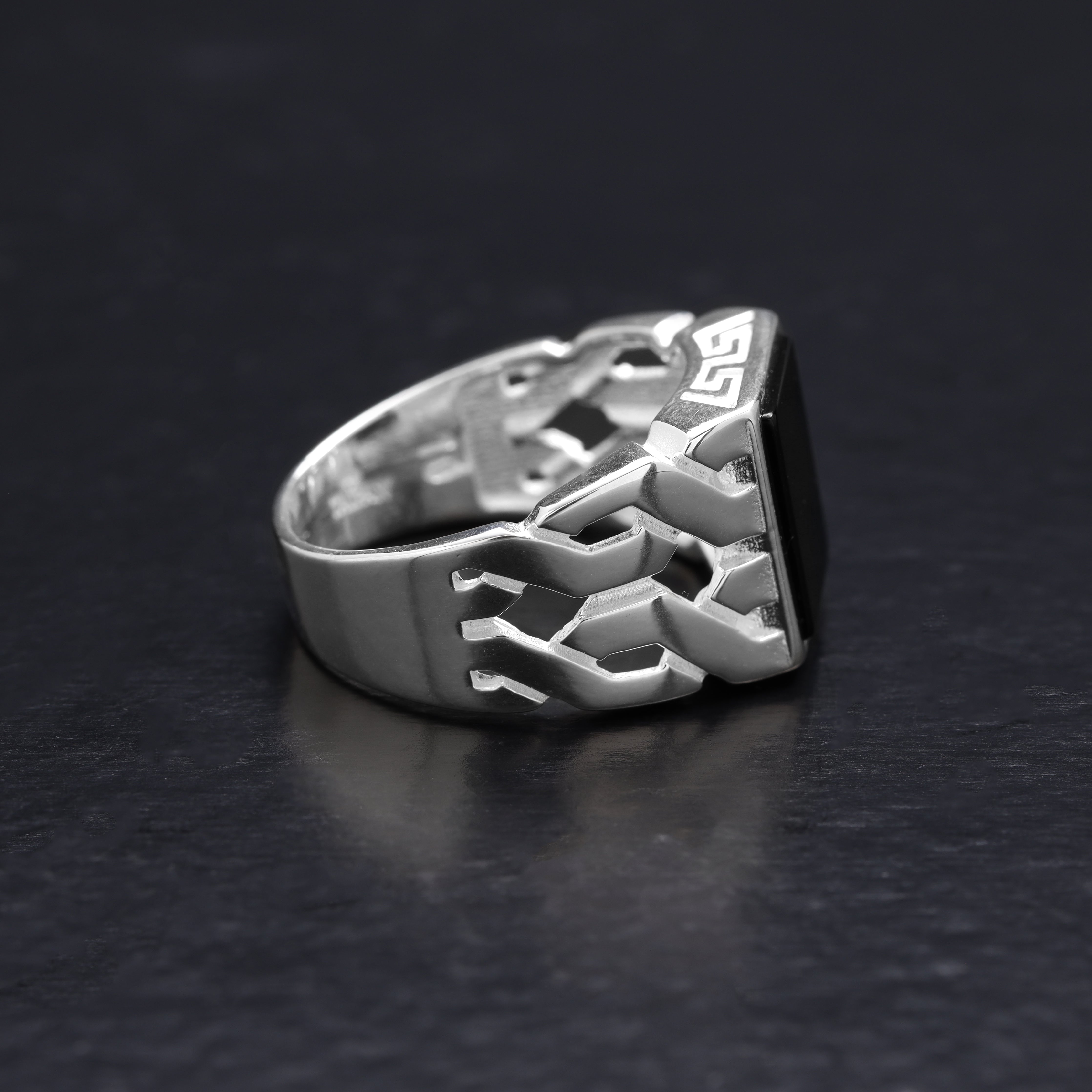 Onyx Silberring aus 925 Sterlingsilber Größe 8-12 "Oriental Dream" - Taipan Schmuck