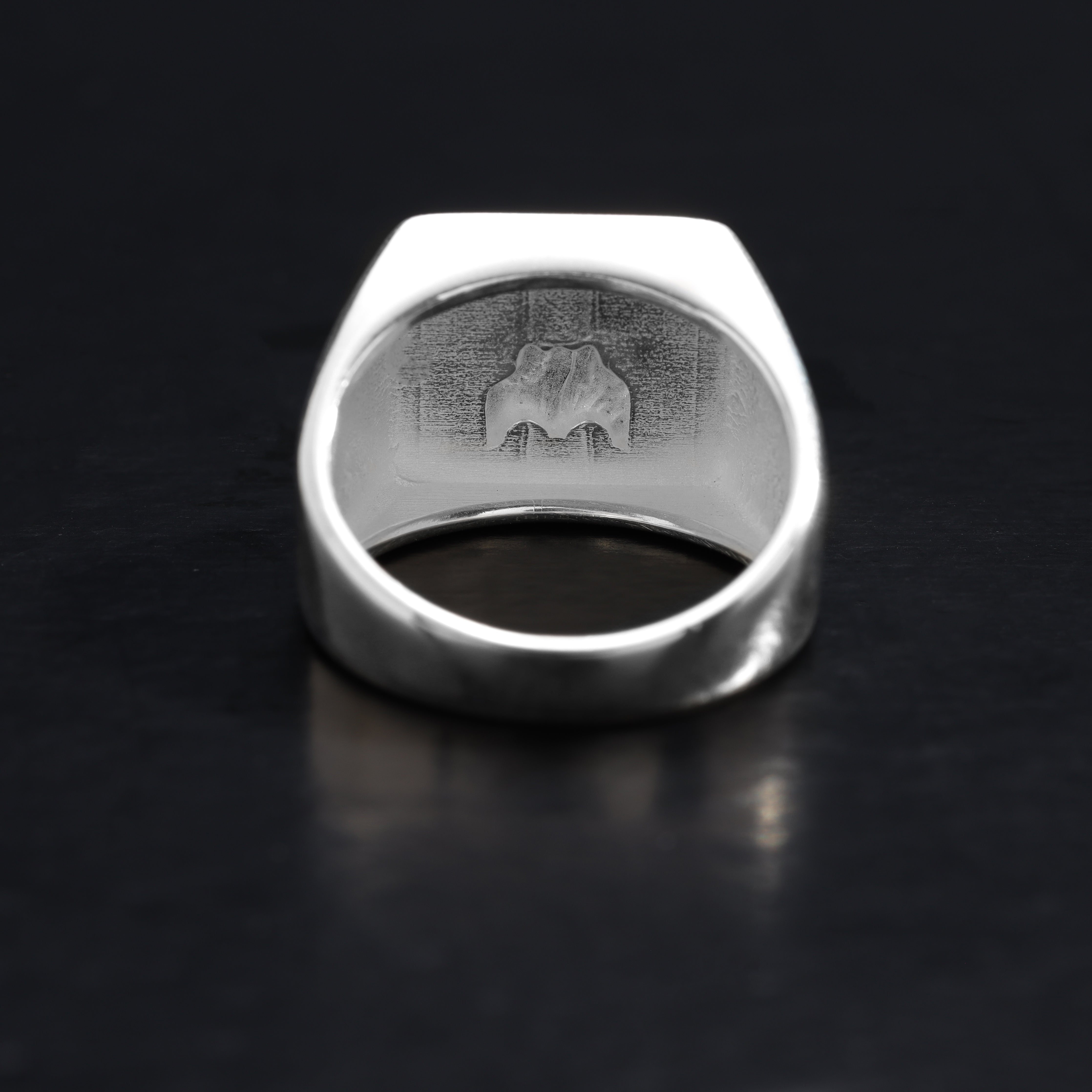 Albanischer Adler Albanien Eagle Flagge Shqiptar Silberring aus 925 Sterlingsilber Größe 8-12 - Taipan Schmuck