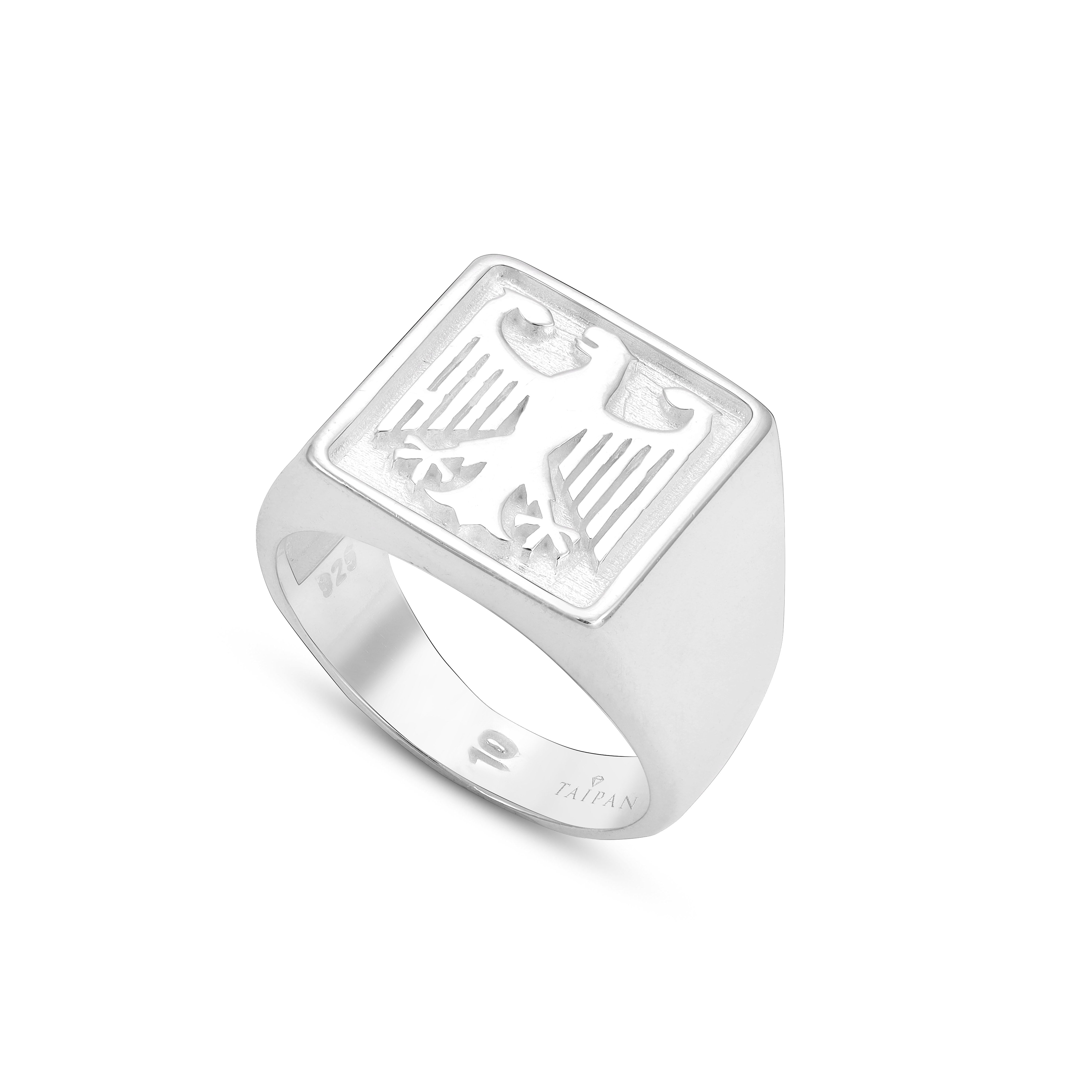 Deutscher Adler Silberring aus 925 Sterlingsilber Größe 8-12 Deutschland - Taipan Schmuck