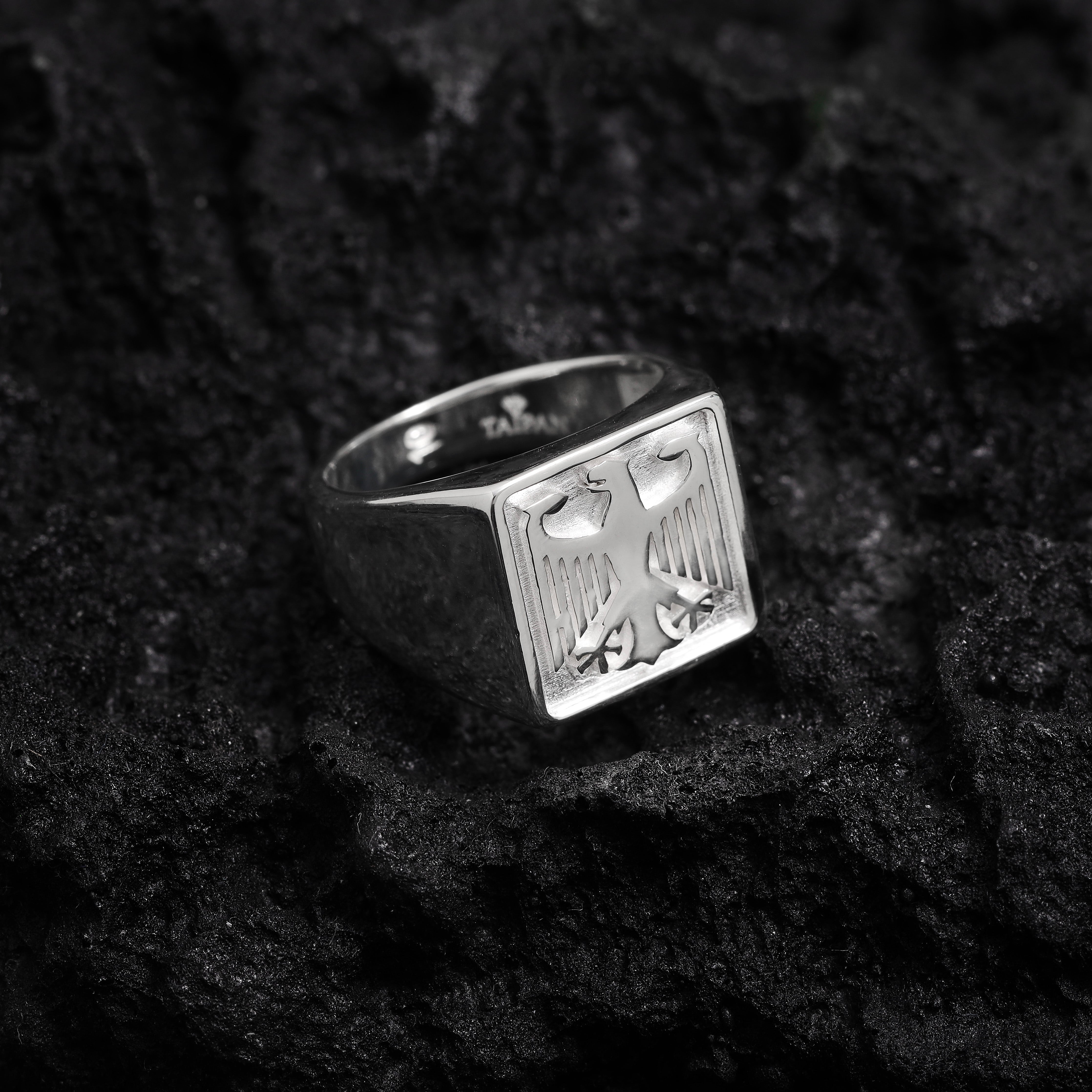 Deutscher Adler Silberring aus 925 Sterlingsilber Größe 8-12 Deutschland - Taipan Schmuck