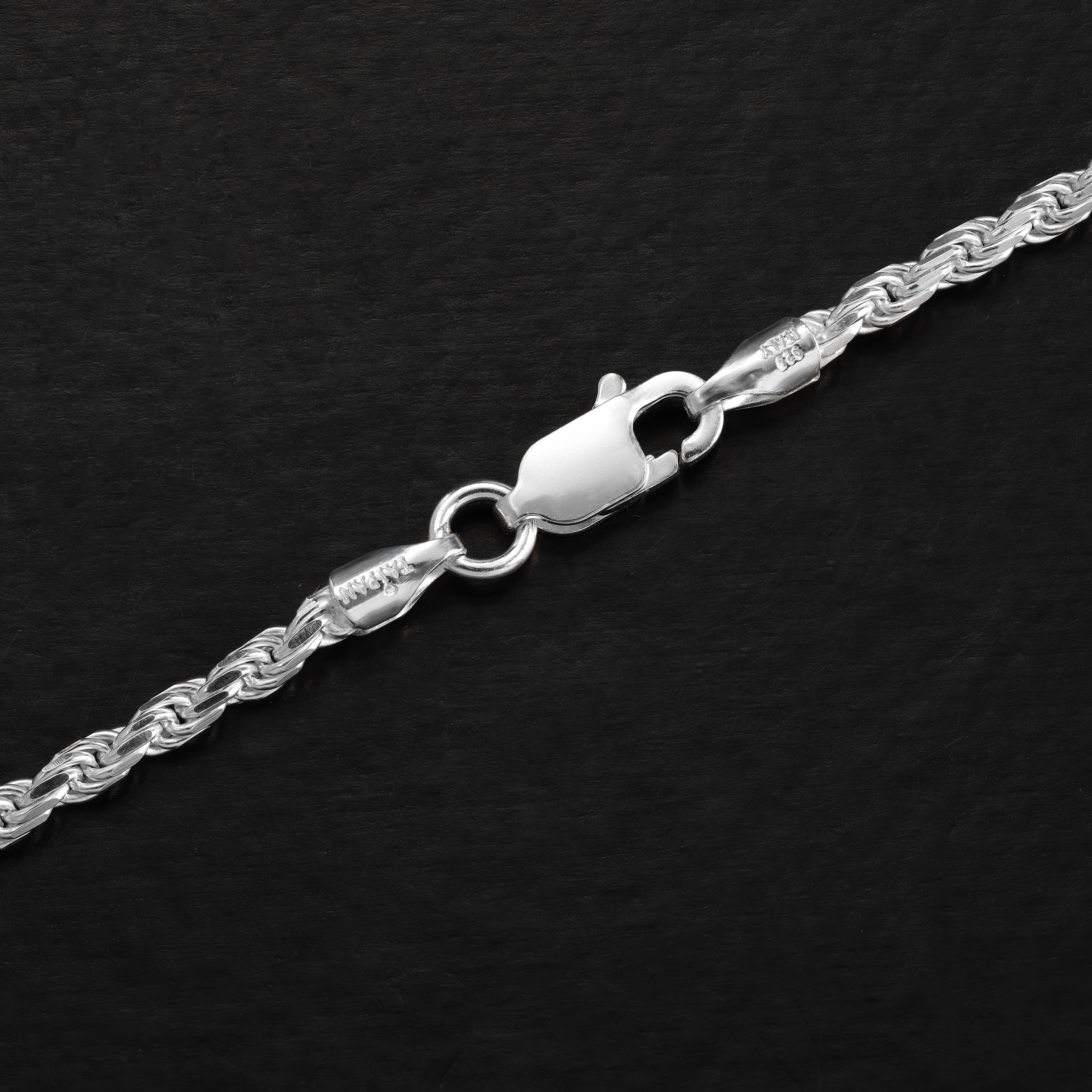 Kordelkette Rope Chain aus 925 Silber in 2,3mm - Taipan Schmuck