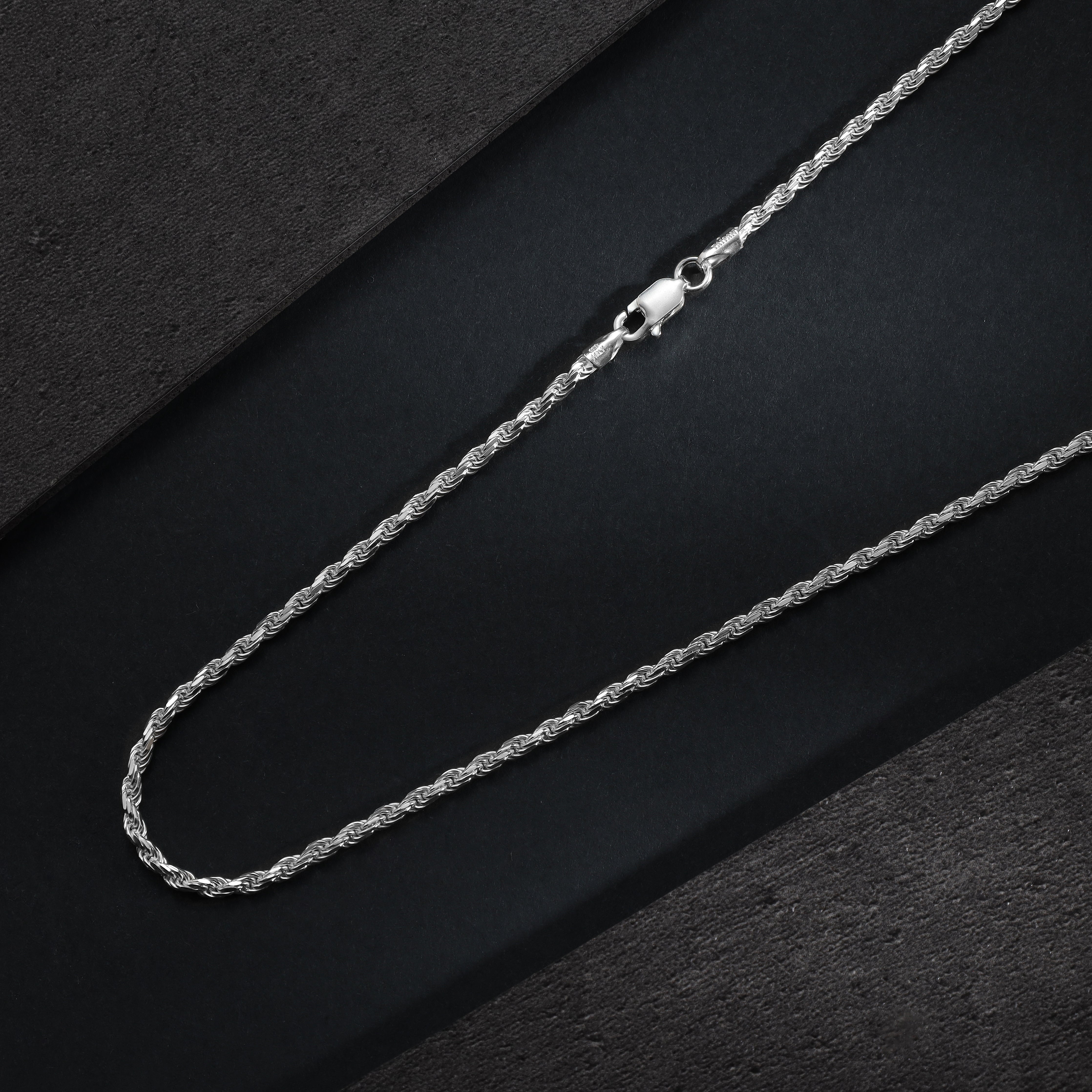 2,3mm Kordelkette Rope Chain 925 Sterling Silber - Taipan Schmuck