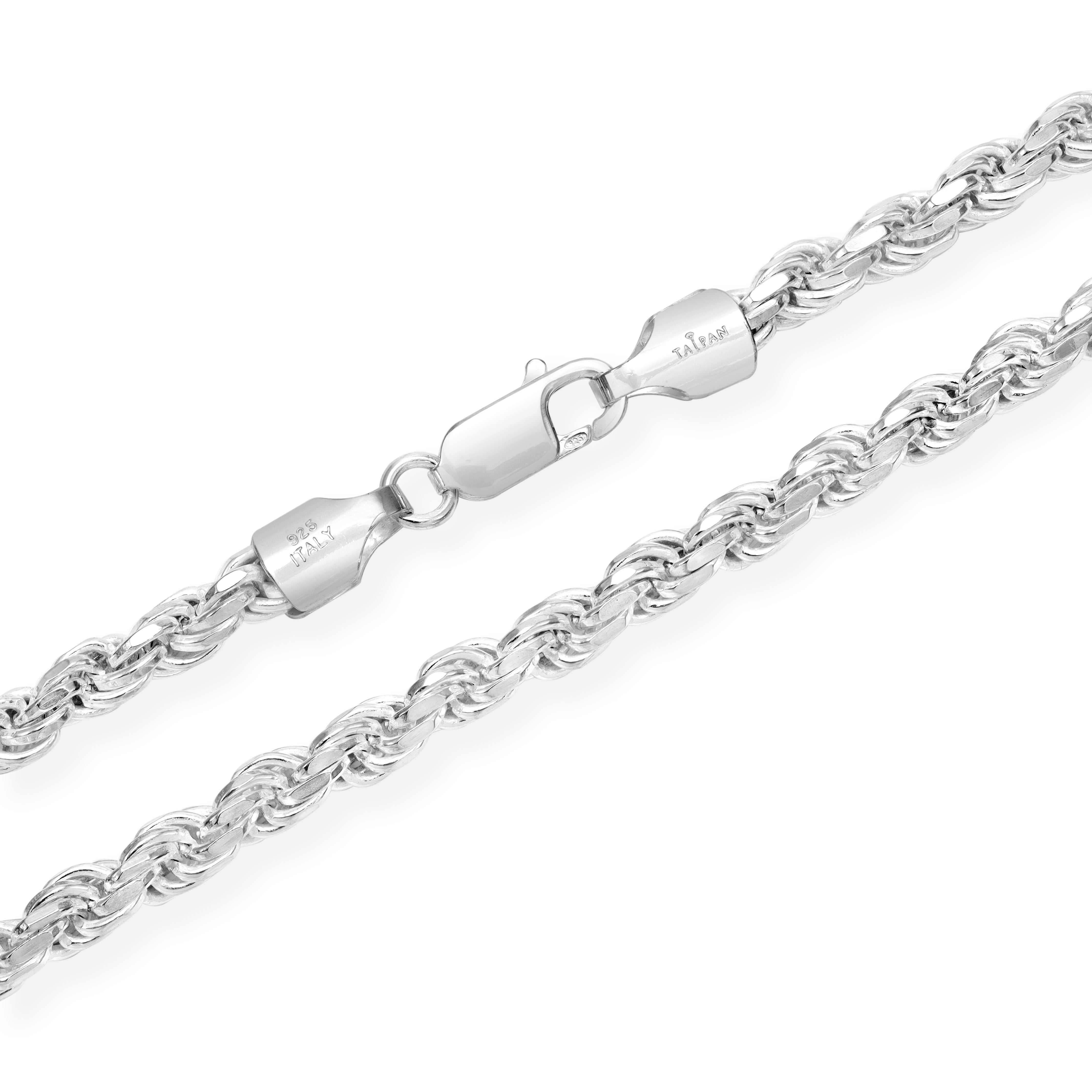 5mm Kordelkette Rope Chain aus 925 Silber - Taipan Schmuck