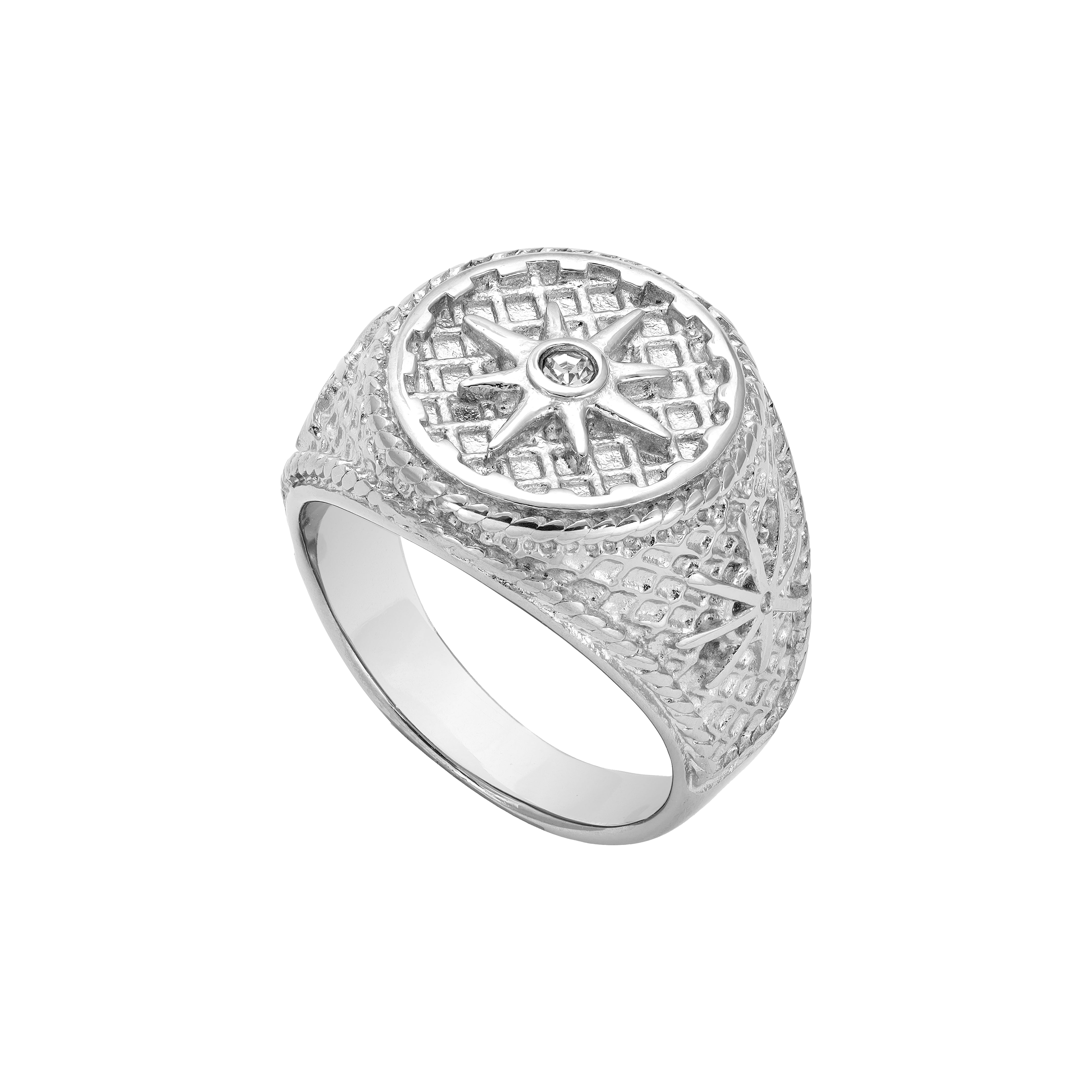 Kompass Herren Ring Größe 9-12 aus Edelstahl - Taipan Schmuck