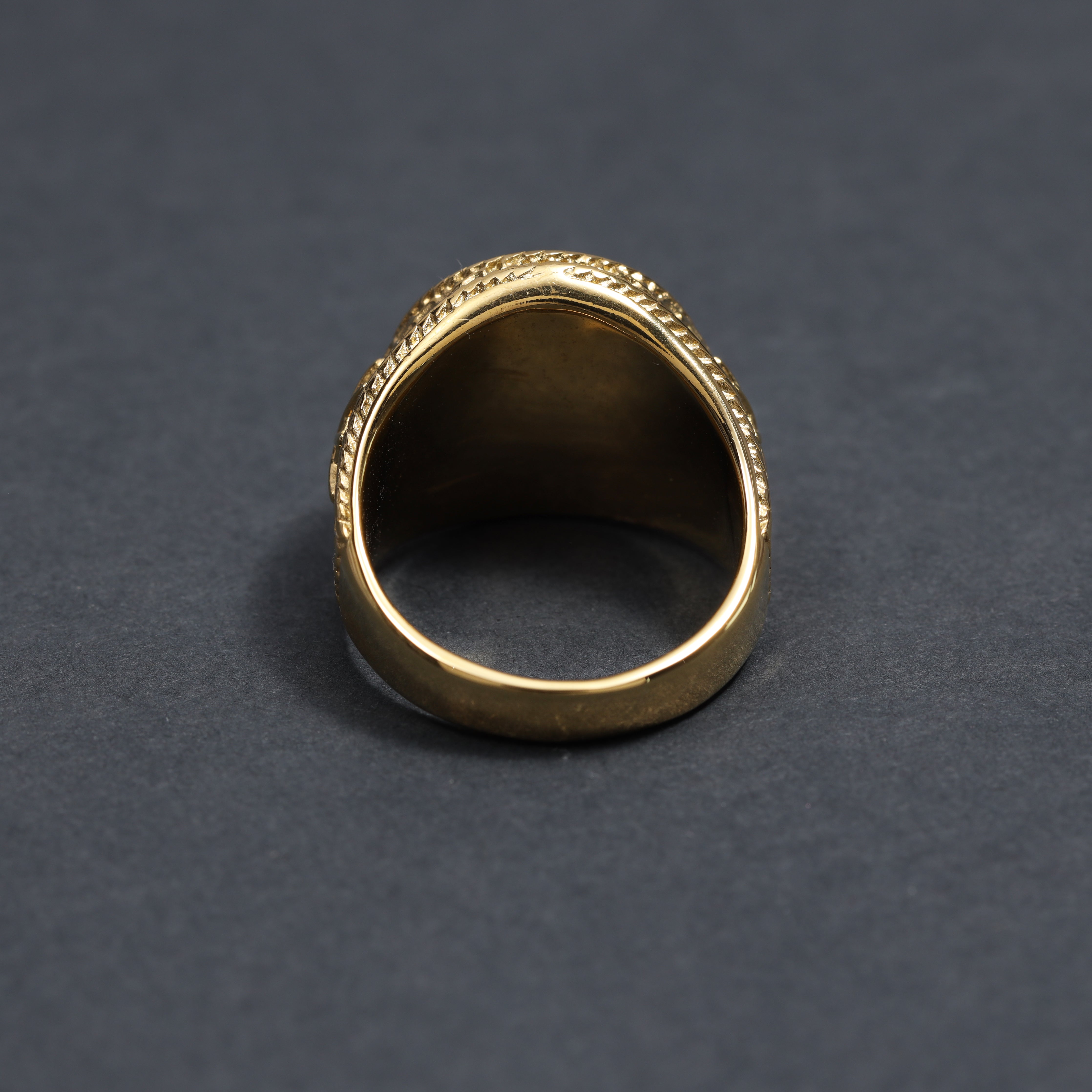 Kompass Herren Ring Größe 9-12 aus Edelstahl 18K Vergoldet - Taipan Schmuck