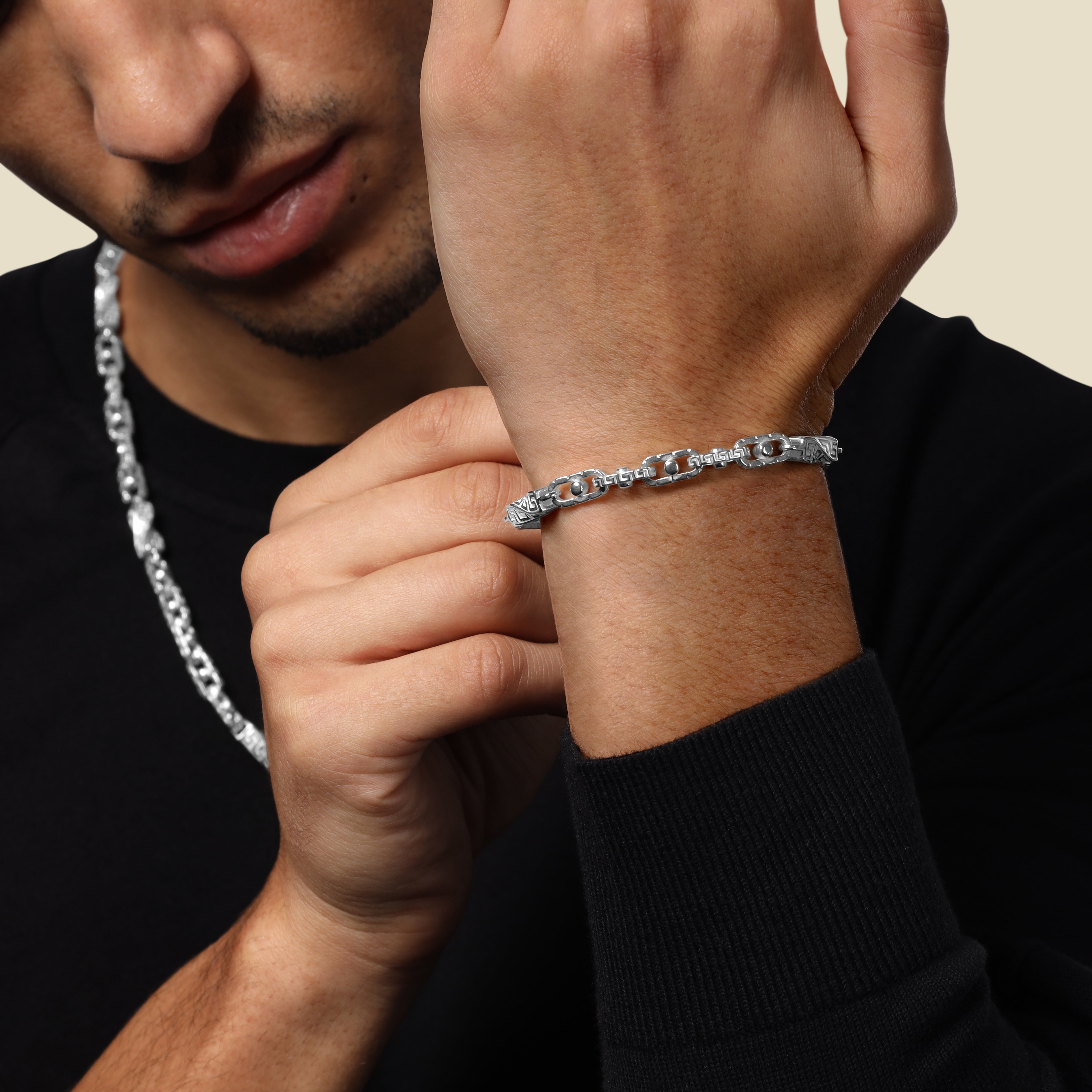 Set - Santorini 6mm - Halskette + Armband aus 925 Silber - Taipan Schmuck
