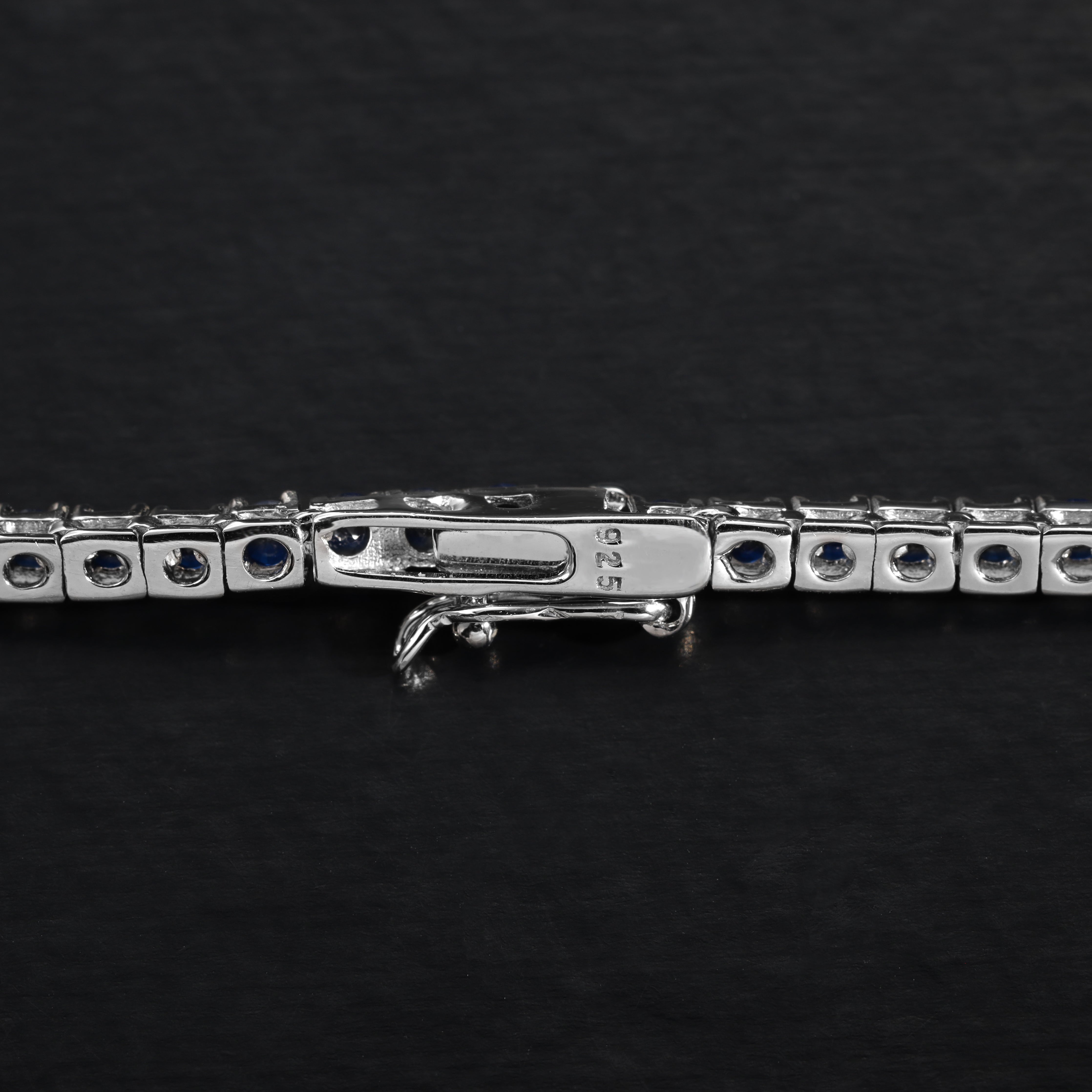 Blue ice cold Multicolor Tennis Chain 2,5mm breit aus 925 Sterling Silber Zirkonia - Taipan Schmuck