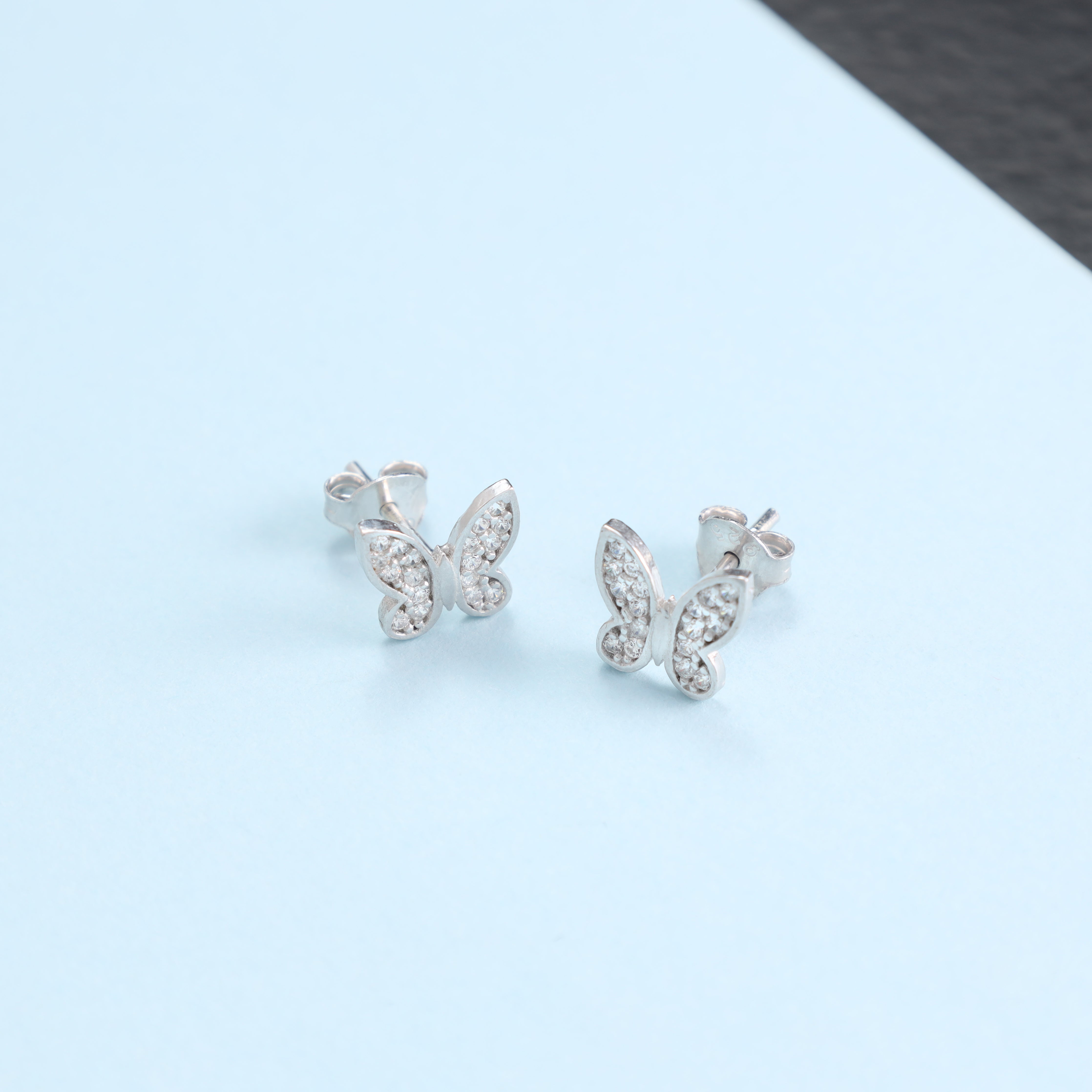 Damen Ohrstecker Zirkonia Ohrringe Schmetterling Motiv aus 925 Sterlingsilber - Taipan Schmuck